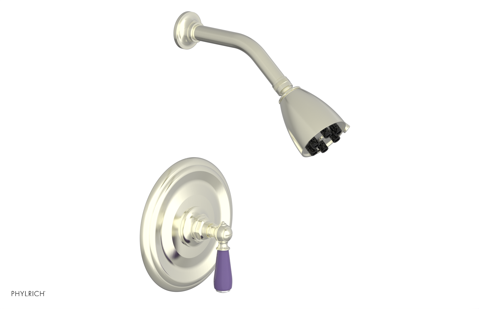 Jamestown Pressure Balance Shower Set with Lever Handle & Purple Accents - 165 22 Series for Bathroom & Spa Relaxation