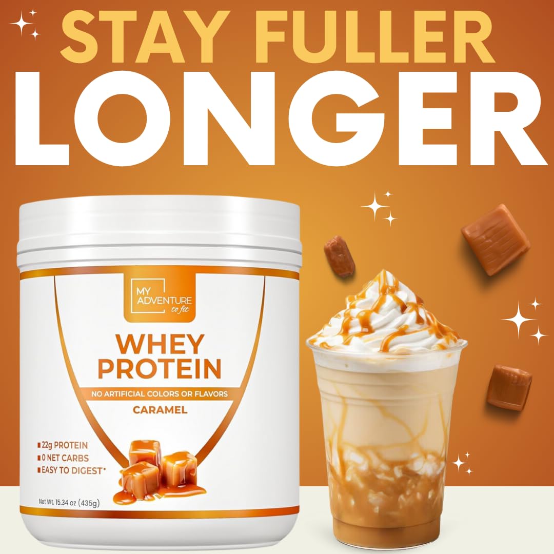 Premium Whey Isolate Protein Powder for Women - Low Carb, Stevia Sweetened, Muscle Growth & Recovery - Natural Clean Protein Supplement (Caramel Flavor, 15 Servings) | Ideal for Post-Workout, Weight Management & Healthy Lifestyle