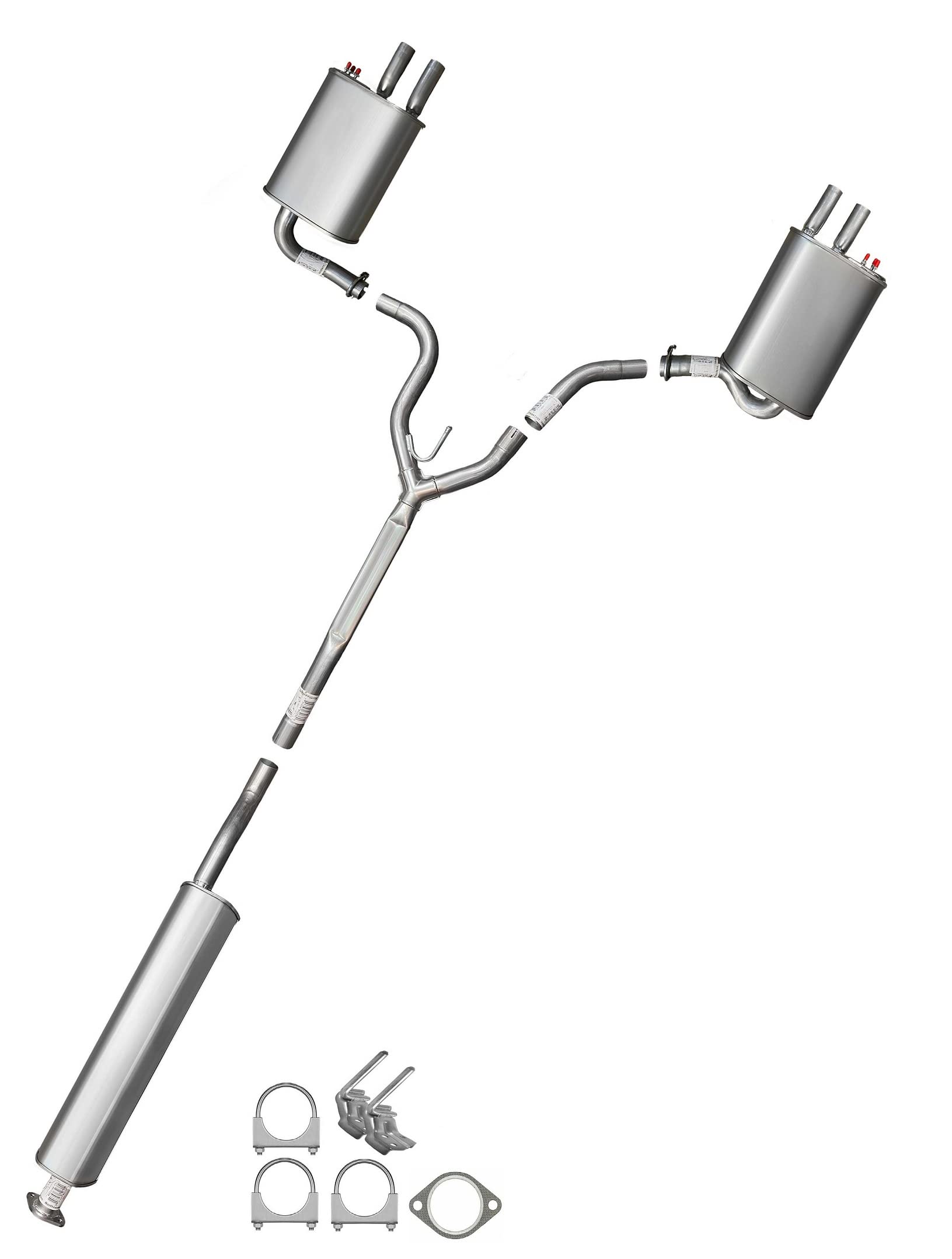 Northeastern Exhaust Direct Fit Resonator & Muffler Exhaust System Kit for Nissan Maxima 2004-2008 3.5L V6 - Includes Free Gasket, Clamps & Hangers - Perfect for Performance Upgrade & Smoother Ride