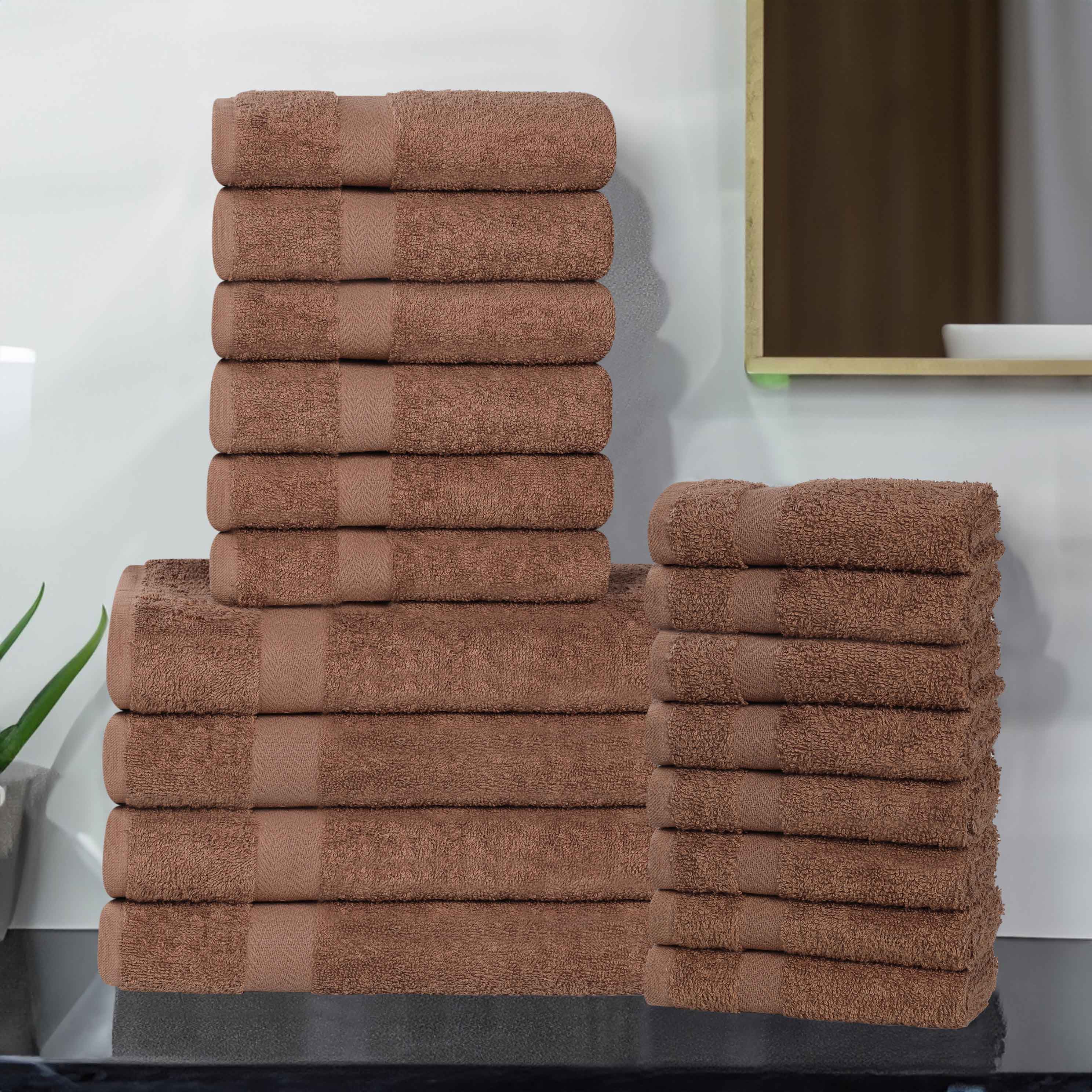 Franklin Eco-Friendly 18-Piece Cotton Towel Set | Soft & Absorbent Bath & Beach Towels for Home, Gym & Travel