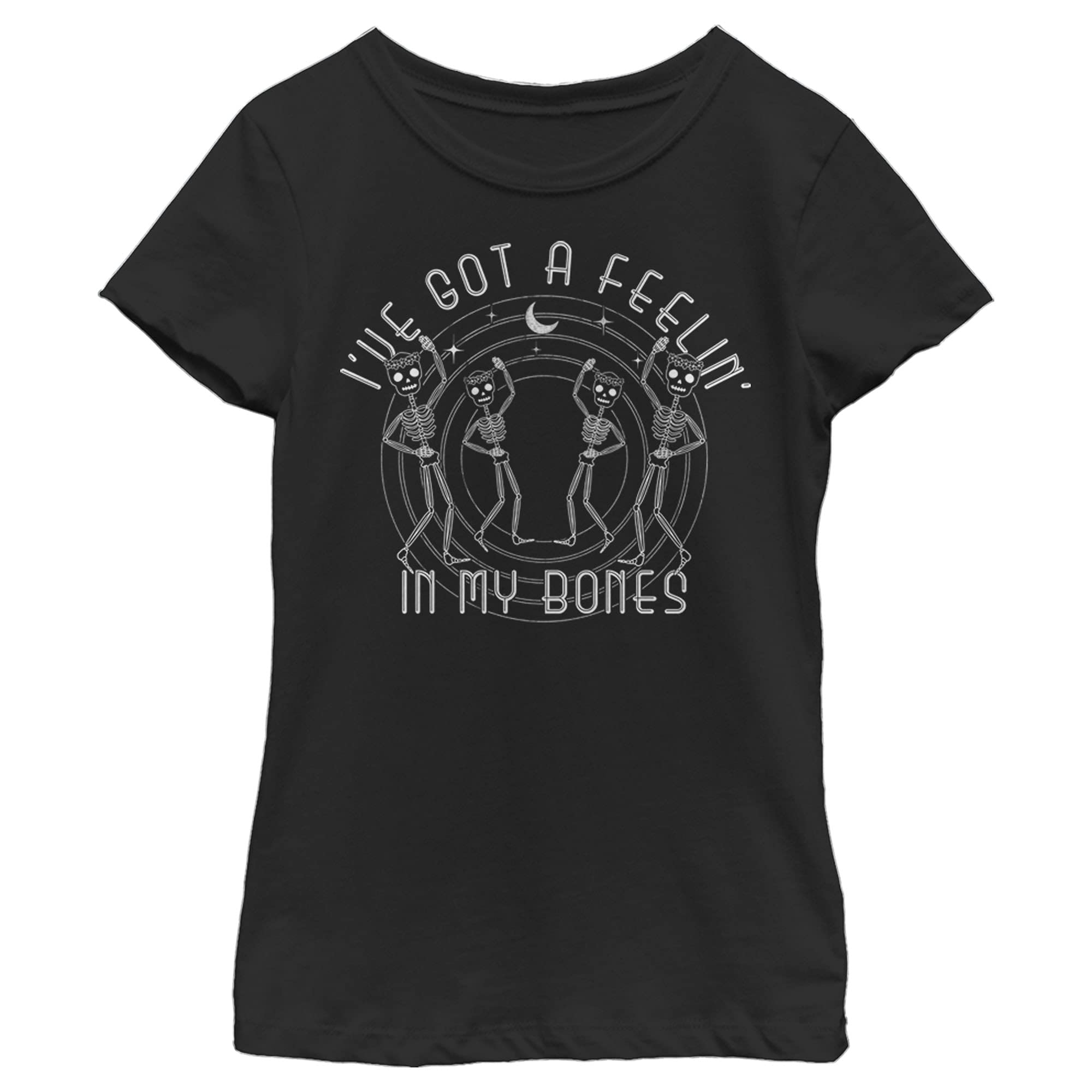 Girl's Lost Gods Halloween 'I've Got a Feelin' in My Bones' Graphic T-Shirt - Spooky Costume & Casual Wear for Trick-or-Treating & Fall Outfits