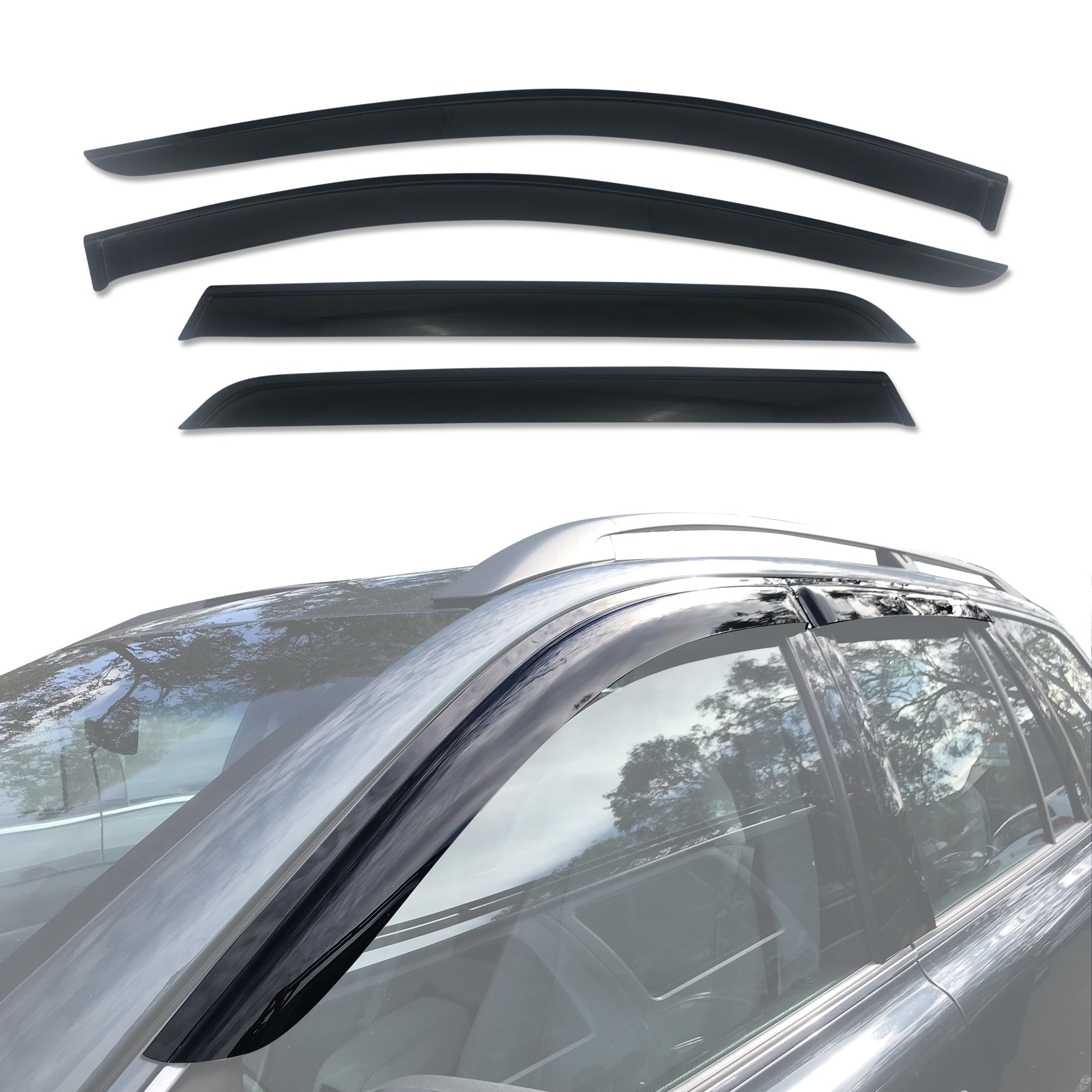 Volvo XC90 2003-2014 Weather Shields - Wind Deflectors & Rain Guards for Car Windows - Perfect for All-Weather Protection & Noise Reduction While Driving