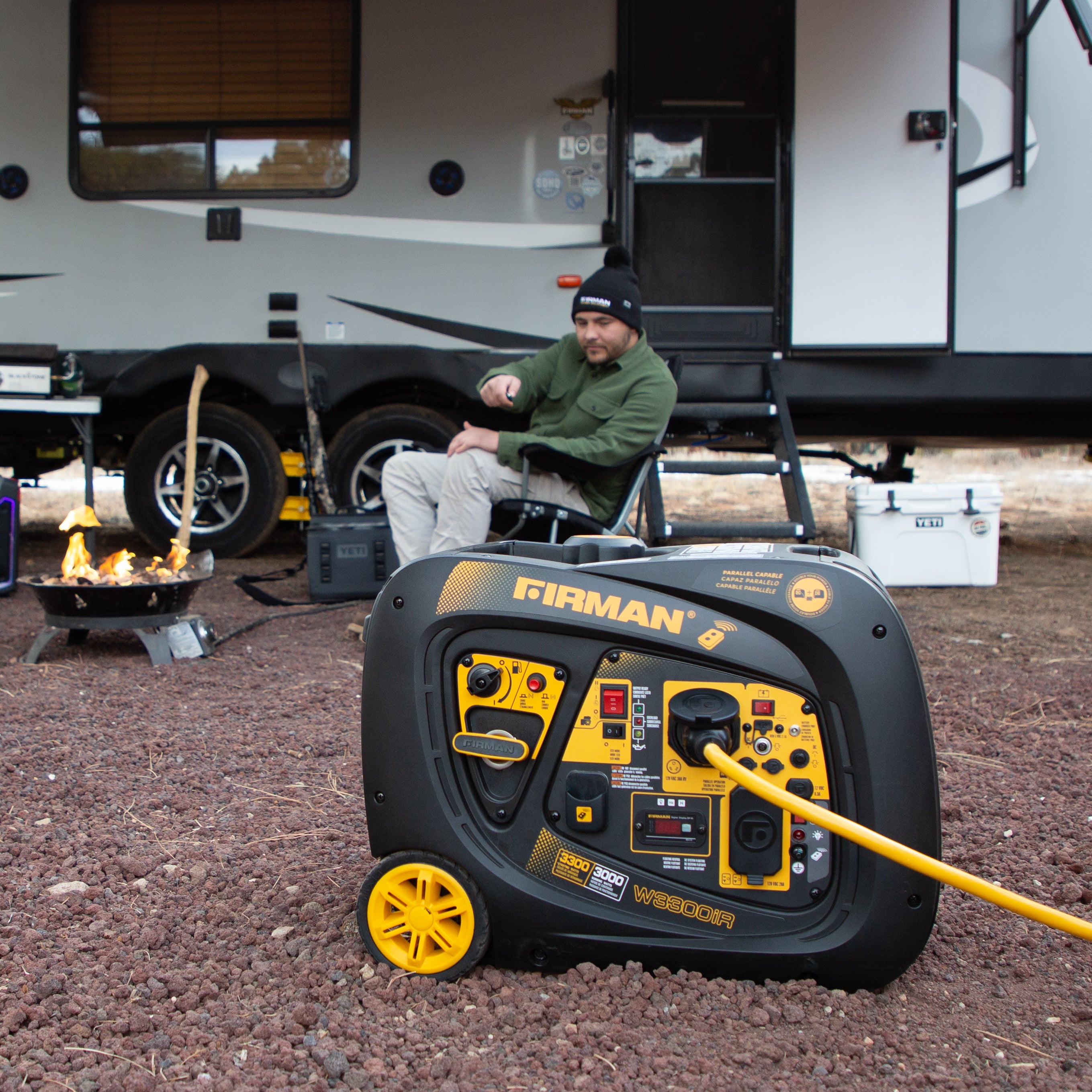 3300W Portable Inverter Generator with Remote Start - Perfect for Camping, RV Trips & Emergency Power Backup