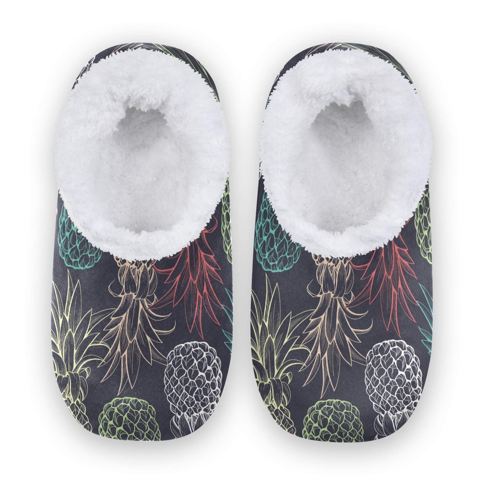 Comfy Pineapple Fruit House Slippers for Women & Men - Soft Warm Indoor Bedroom Shoes for Relaxing at Home | Perfect Gift for Summer Beach Vacation