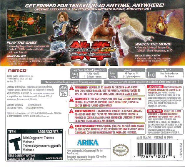 Tekken 3D Prime Edition - Nintendo 3DS Fighting Game | Official Bandai Namco | Multiplayer Battle Mode | Perfect for Gaming Parties & Competitive Play