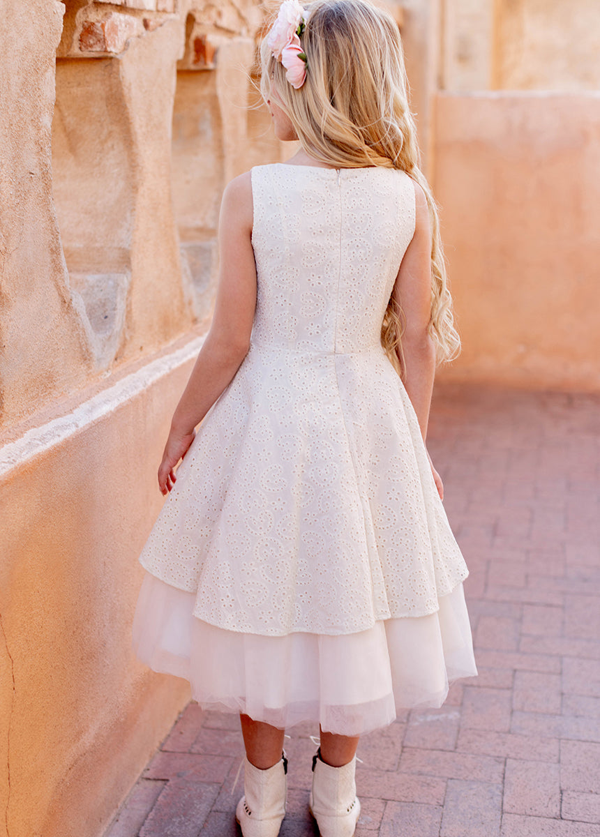Amberlyn Cream Dress for Women | Elegant Casual & Party Wear | Perfect for Weddings, Dates & Office