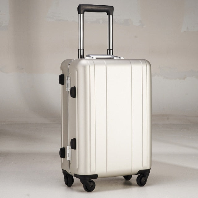 20 Inch Aluminum Alloy Checked Luggage - 100% Metal Carry-On Suitcase for Travel, Durable & Lightweight Trolley Bag - Perfect for Business Trips, Vacations and Air Travel