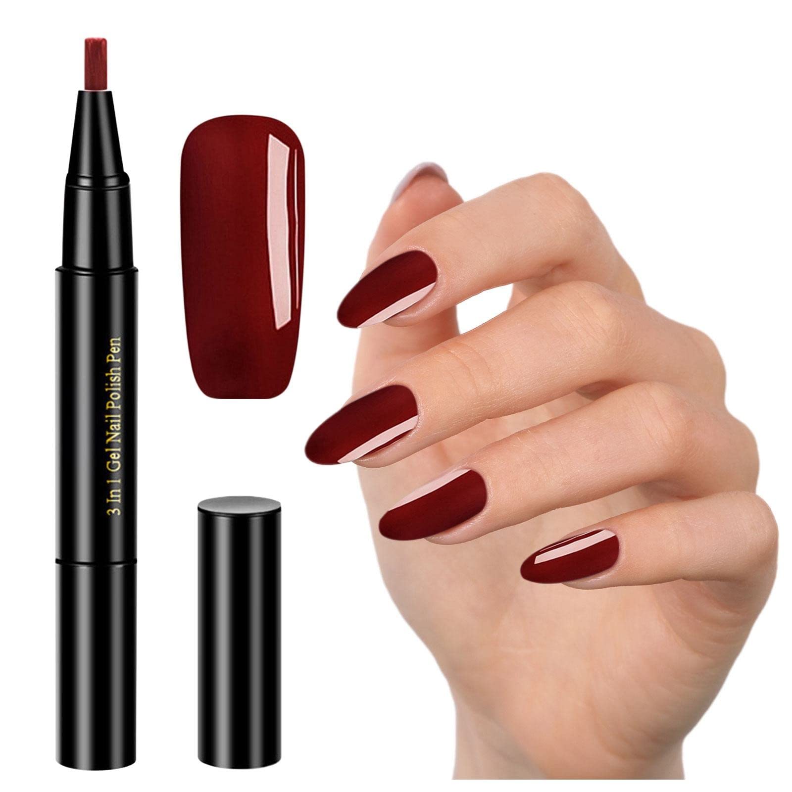 3 in 1 One Step Gel Nail Polish Brush Pen - No Need Base or Top Coat - DIY Nail Art Kit for Women & Girls - Home & Salon Use - Perfect for Manicures, Parties & Gift Giving
