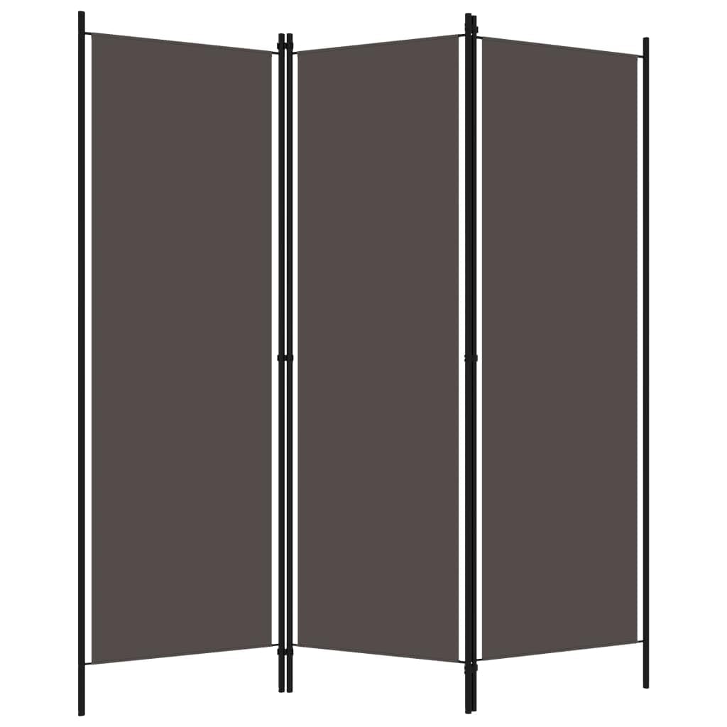 vidaXL 3-Panel Folding Room Divider Privacy Screen - Freestanding Modern Industrial Style Partition for Office & Home - Anthracite - Perfect for Room Separation, Privacy & Space Organization