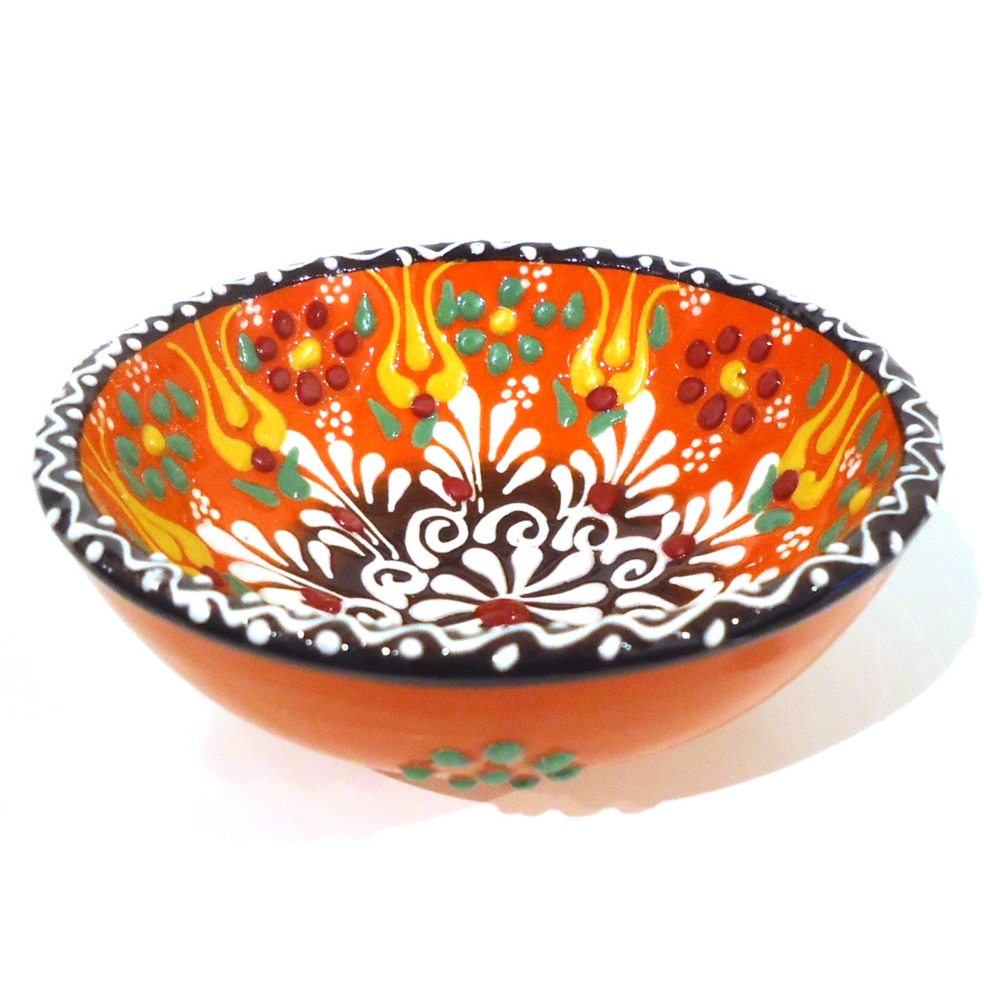 Handmade Embossed Ceramic Bowl - Orange Decorative Serving Dish for Soup, Salad & Dessert | Perfect for Dining, Entertaining & Kitchen Decor