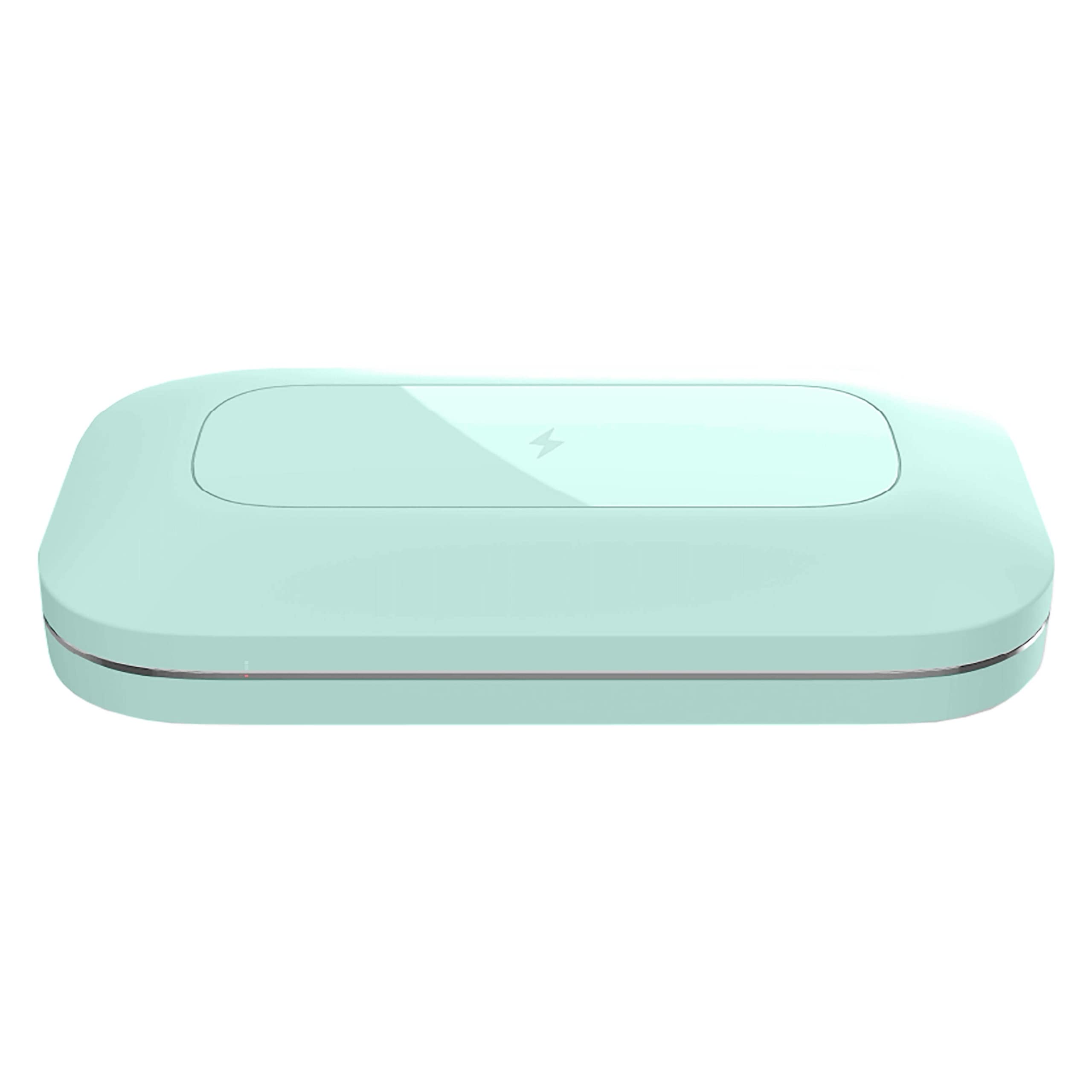 PhoneSoap Pro UV Smart Phone Sanitizer & Universal Charger - Patented 360° UV-C Disinfection | Clinically Proven Phone Cleaner & Fast Charging Box for iPhone, Android | Perfect for Home, Office & Travel (Mint Green)
