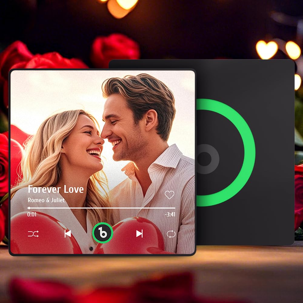 Custom Spotify Song Fridge Magnet - Personalized Anniversary & Wedding Gifts for Couples, Men & Women - Music Player Photo Refrigerator Magnet - Perfect for Mother's Day, Birthday Gifts for Mom - Great for Home Decor, Kitchen Accessories & Romantic Surprises