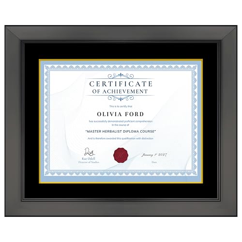 Black Frame With Black on Gold Double Mat