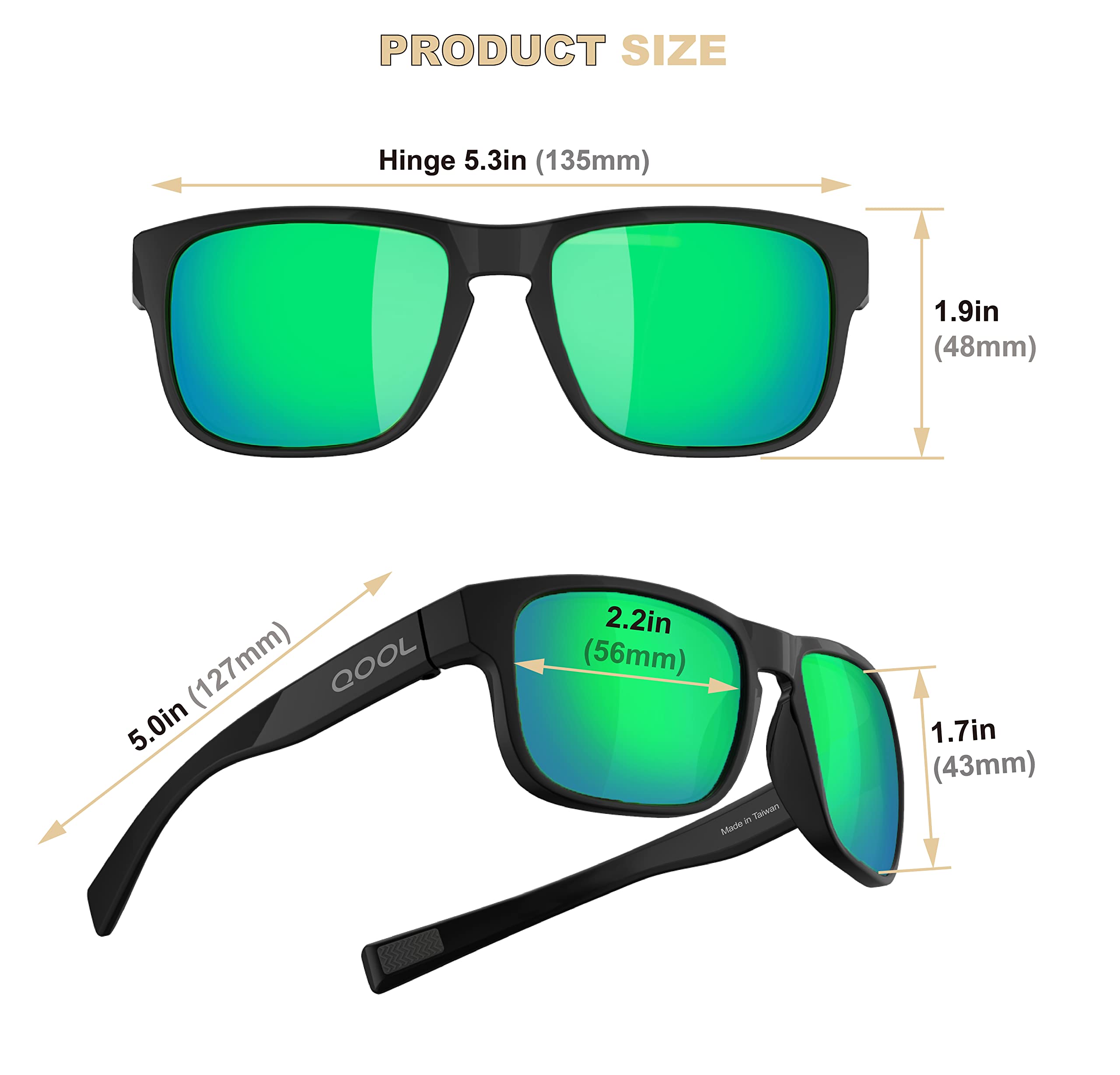 Polarized Fishing Sunglasses for Men & Women - UV Protection, Lightweight & Durable for Running, Hunting, Golf, Cycling & Hiking - Perfect Outdoor Sports & Active Lifestyle Accessories