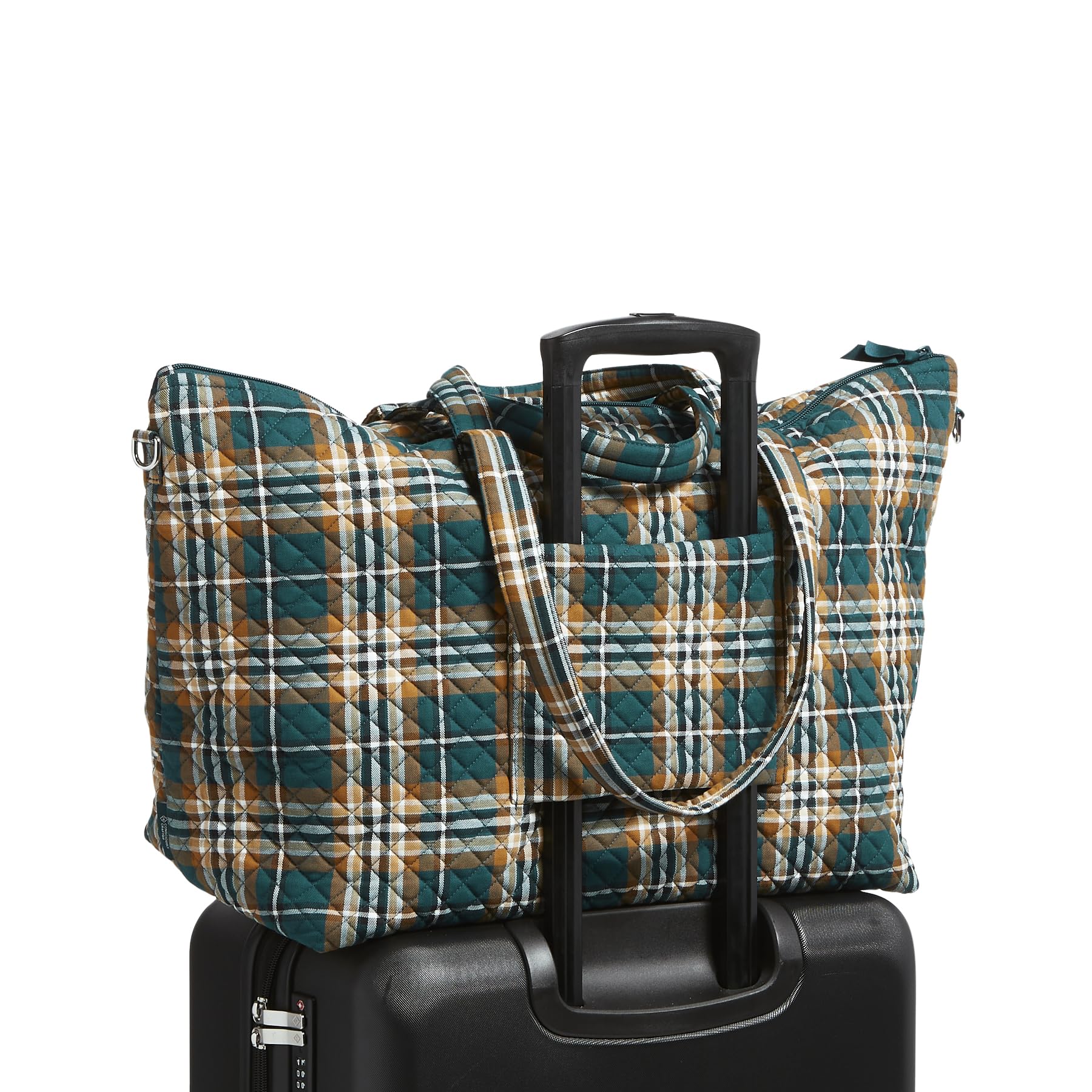 Vera Bradley Women's Cotton Overnight Travel Tote Bag - Lightweight Carryall for Weekend Getaways, Gym & Beach Trips