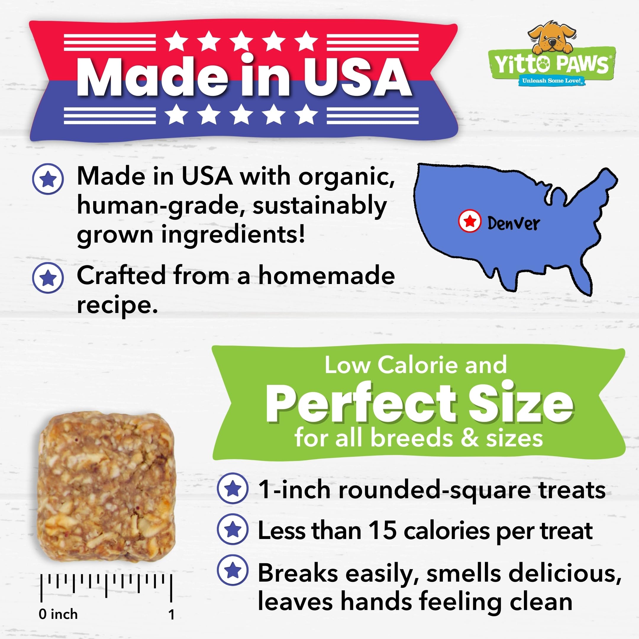 Crunchy Organic Blueberry Dog Treats with Oats & Peanut Butter - Healthy, Vegan, All-Natural Training Treats Made in USA | Low Calorie, Human-Grade, No Sugar Added Dog Biscuits for Training, Rewards & Snacking