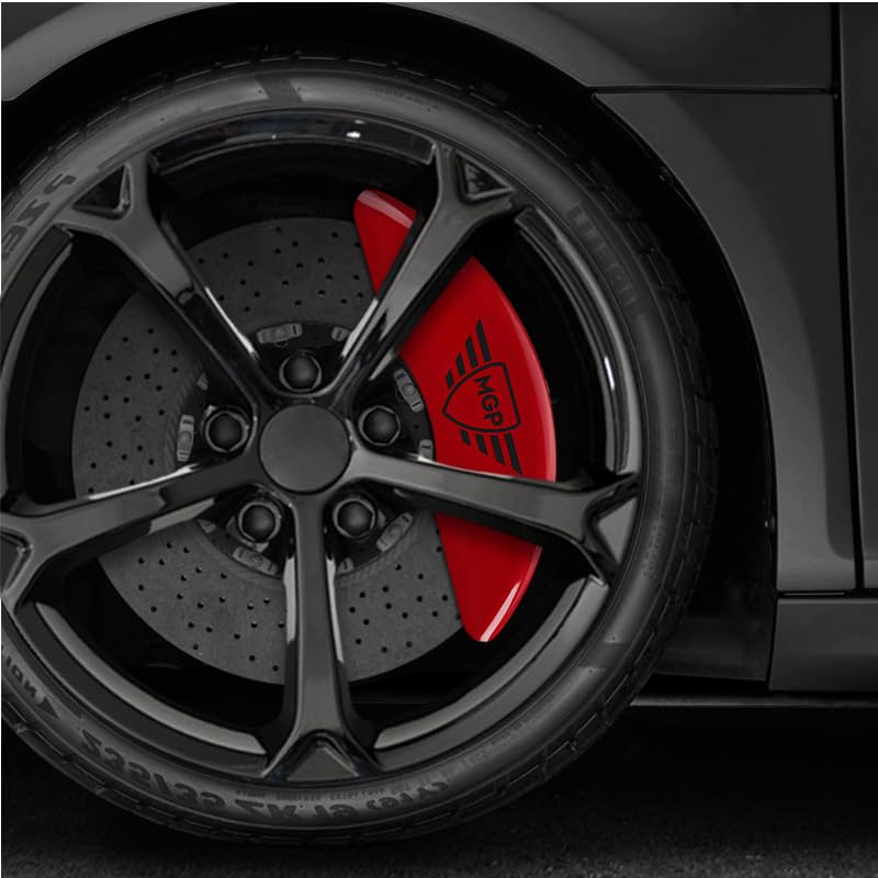 Upgrade Your Auto with 4 Red Brake Caliper Covers Featuring Black MGP Logo - Compatible with Ram 2500 2019-2023 Models | Enhance Style & Protection for Off-Road & Street Driving