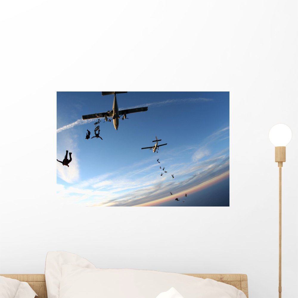 Skydivers at Sunset Peel and Stick Wall Decal - 18
