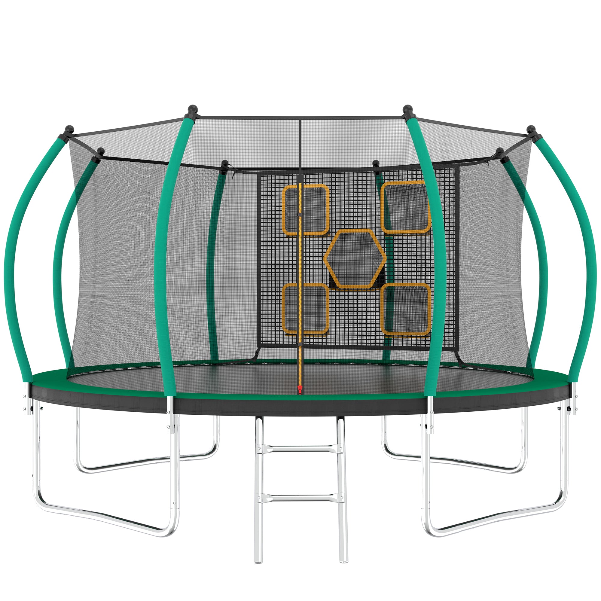 14FT Trampoline with Safety Enclosure & Ladder - ASTM Approved Outdoor Trampoline for Kids - Perfect for Backyard Fun, Exercise, and Family Outdoor Activities