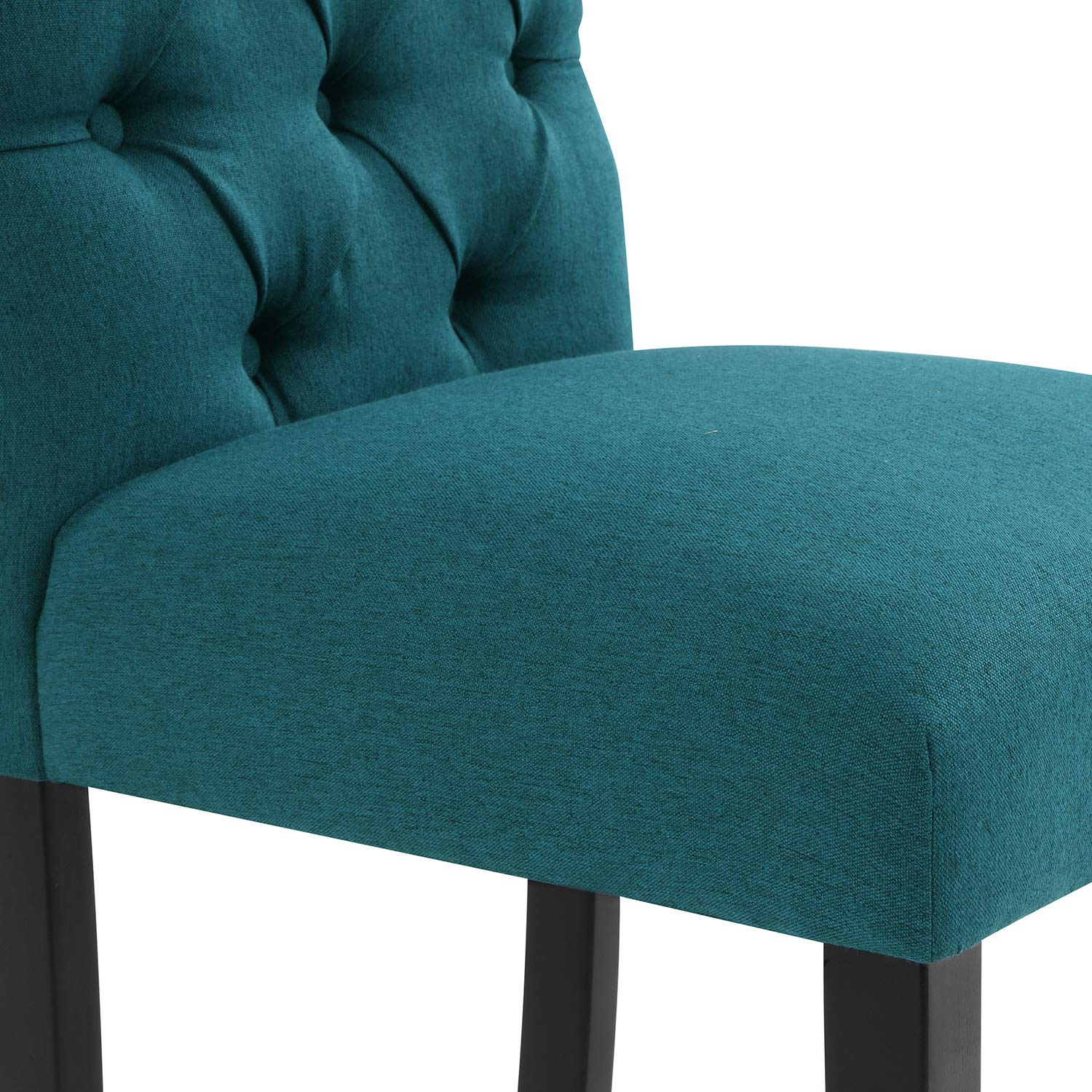 LZ LEISURE ZONE Navy Blue Tufted Upholstered Dining Chairs Set of 2 - Armless Accent Chairs for Dining Room, Kitchen, Living Room & Home Decor
