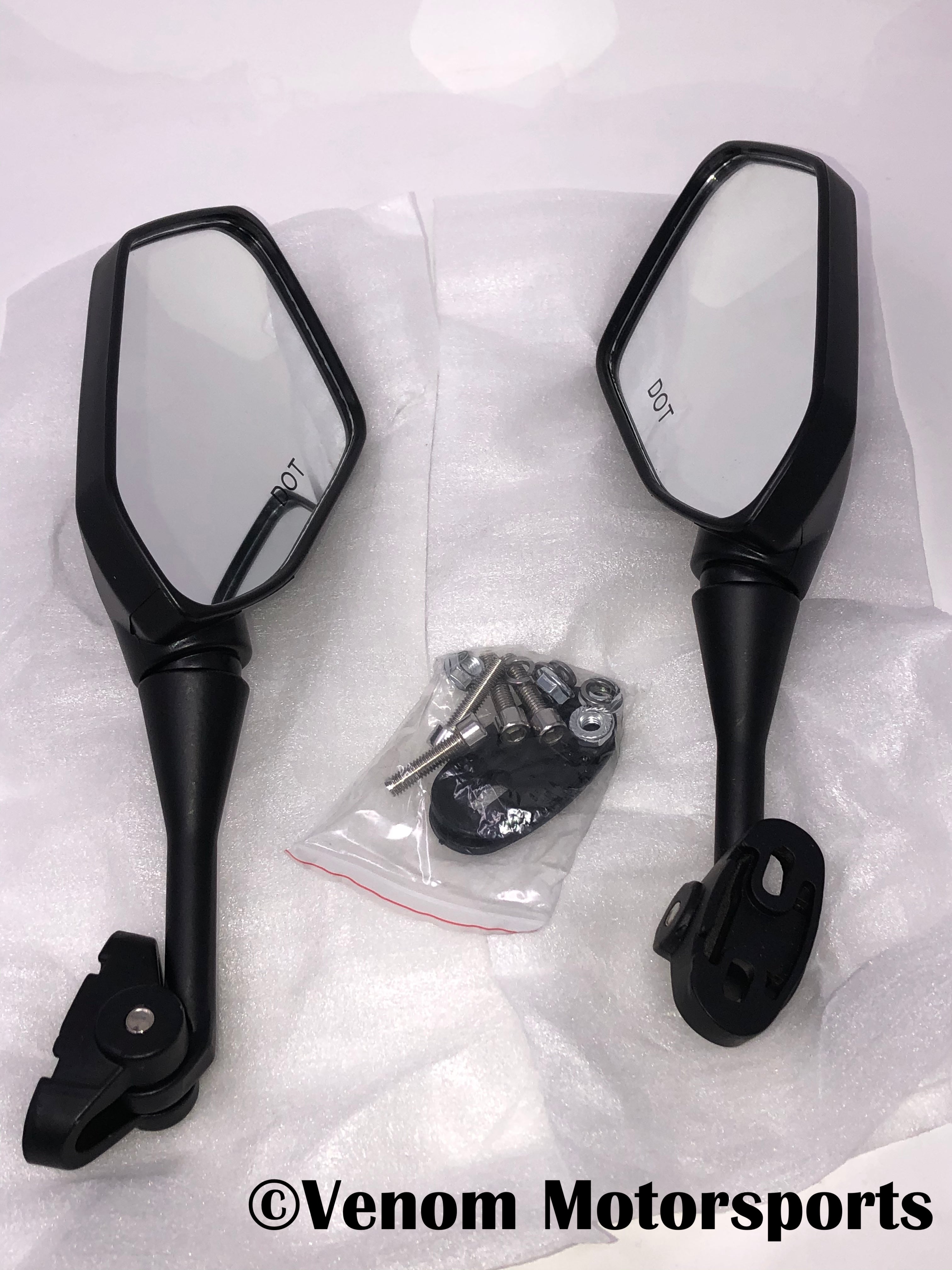 Venom X22 125cc Dirt Bike Motorcycle - Universal Side Mirror Set (125001099) for Off-Road, Trail Riding & Urban Commuting