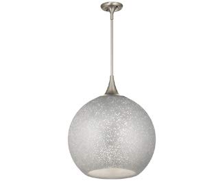 Kichler 43553NI Modern One Light Pendant - Sleek Single Bulb Hanging Fixture for Kitchen Island, Dining Room & Entryway Lighting