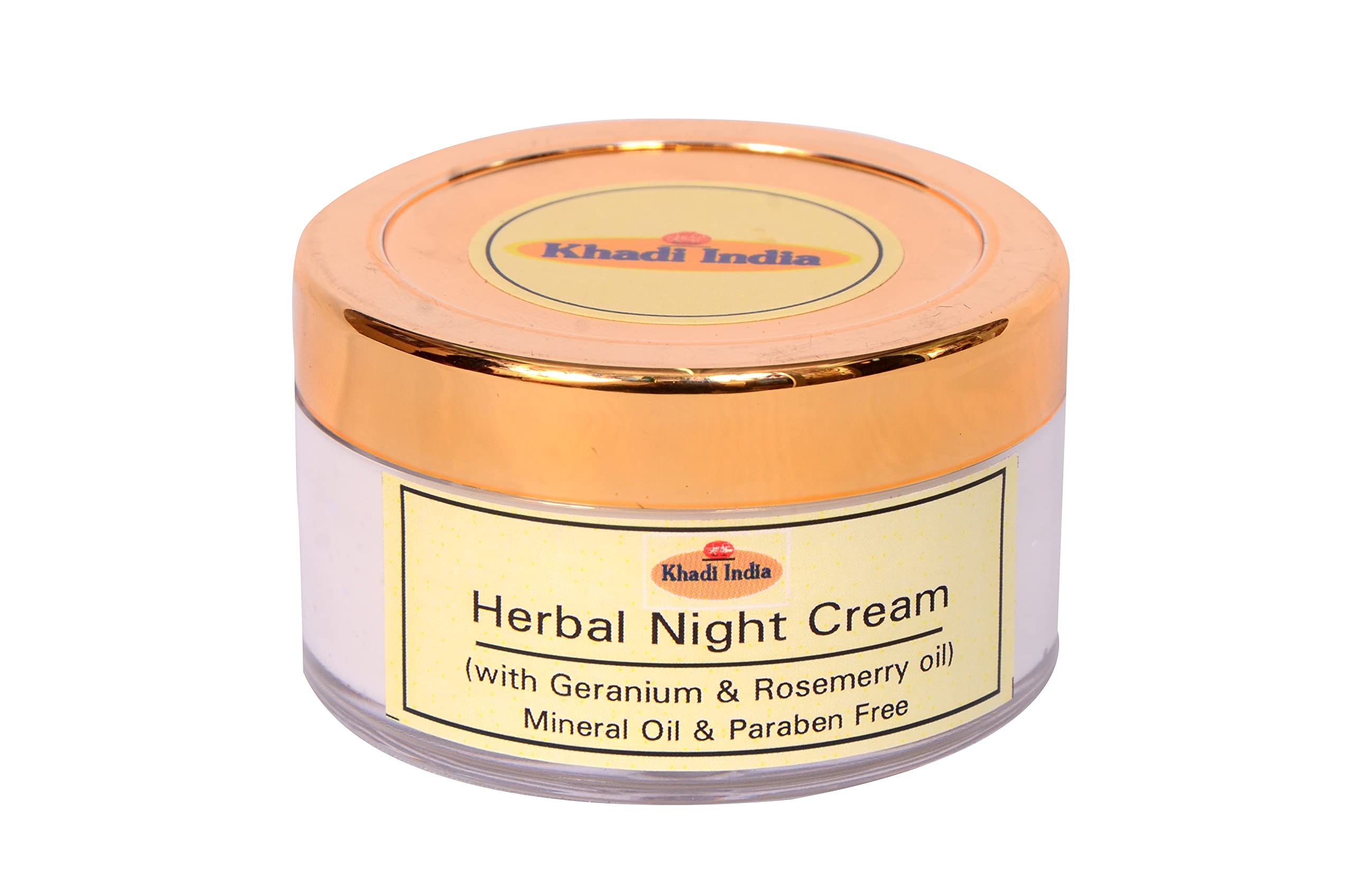 Shri Manav Herbal Night Cream with Geranium & Rosemary Oil - Paraben & Mineral Oil Free 50g - Natural Anti-Aging Moisturizer for Dry Skin - Perfect for Nighttime Skincare Routine