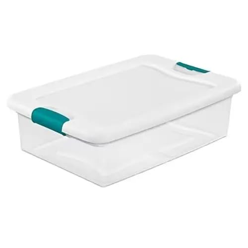 Clear Plastic Storage Box with Secure Locking Lid - Perfect for Organizing Office Supplies, Craft Materials, and Home Accessories