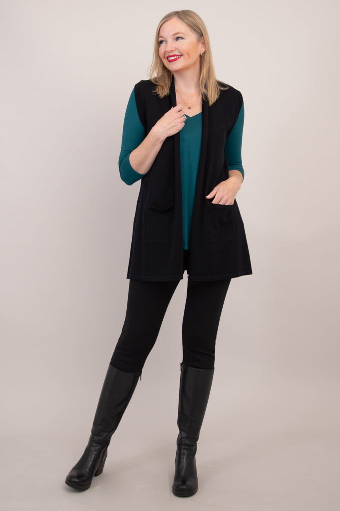 Stylish Jude Cardigan for Women - Soft Cotton Knit Sweater in Classic Black | Perfect for Casual Outfits, Office Wear & Cozy Evenings