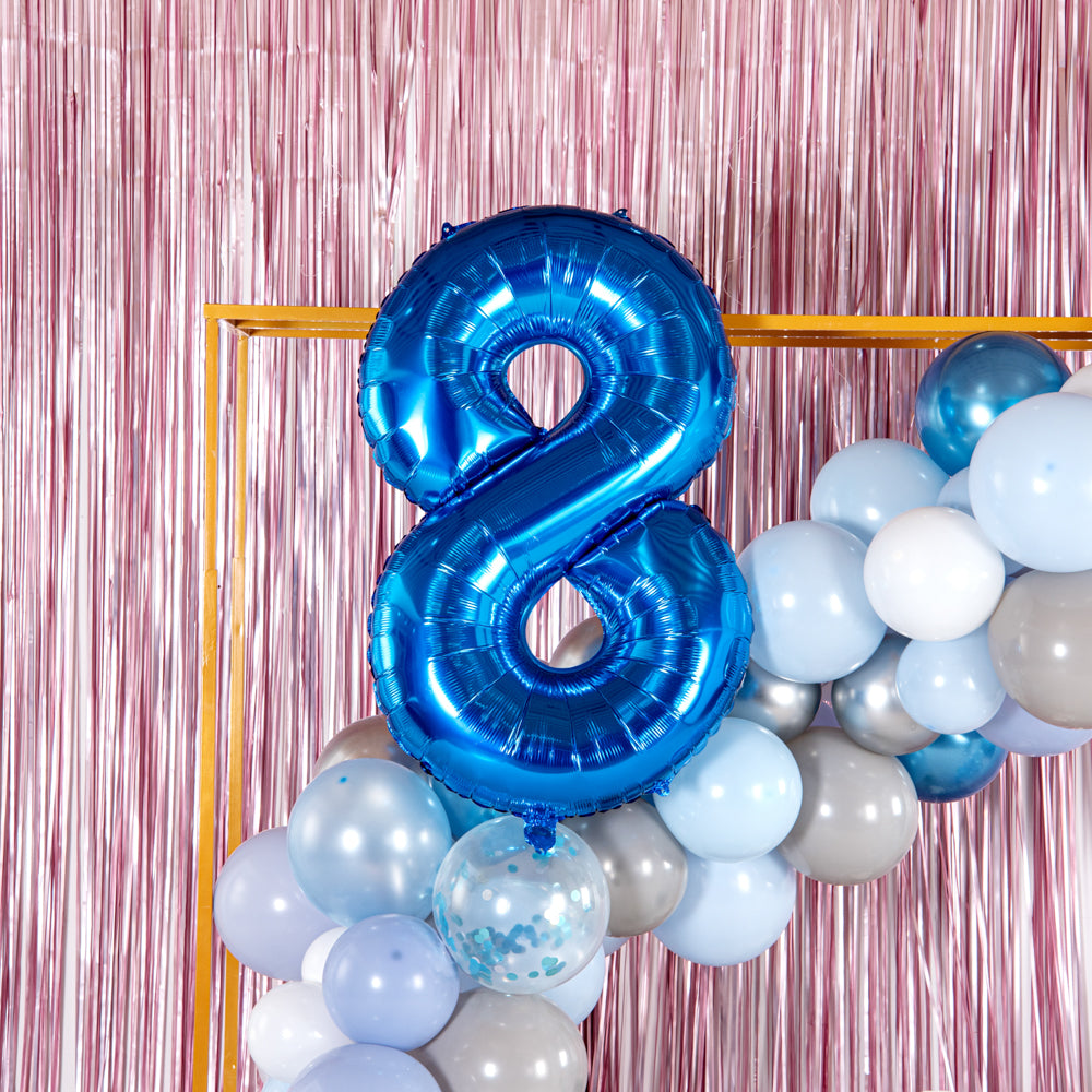 Balloonify Blue Mylar Number 8 Balloon - 40 Inch Large Foil Balloon for Birthday Party Decorations, Baby Showers & Anniversary Celebrations (1 Count Box)