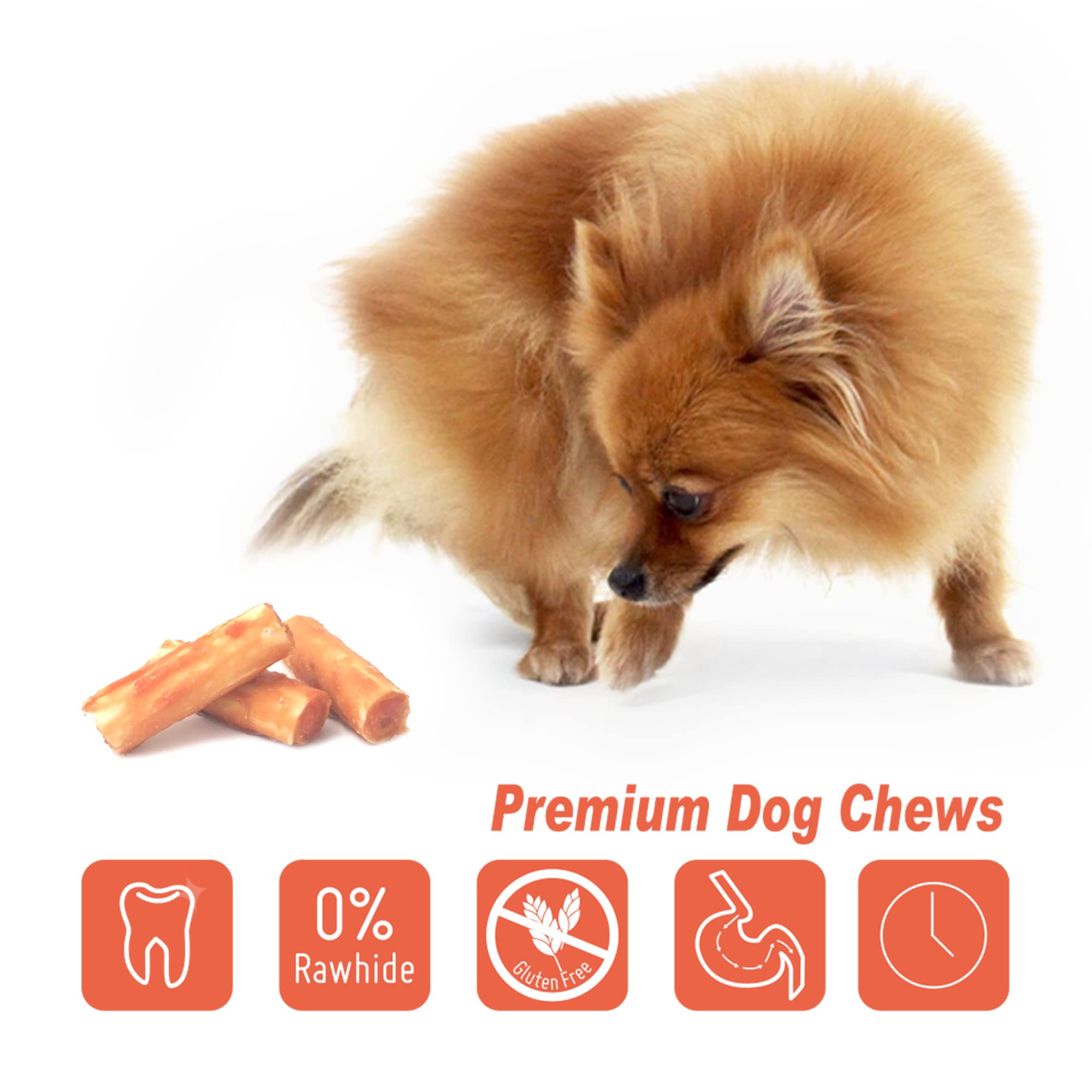 Healthy Gluten-Free & Rawhide-Free Chicken Rolls Dog Chews - Mini 2.5