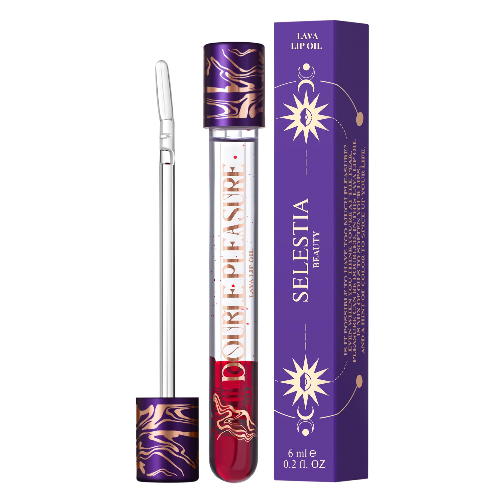 Hydrating Lip Oil with Silicone Applicator - Moisturizing & Softening Lip Glow Oil for Dry Lips, 0.14 oz (Adrenaline Shot) - Perfect for Daily Use, Night Care & Makeup Prep