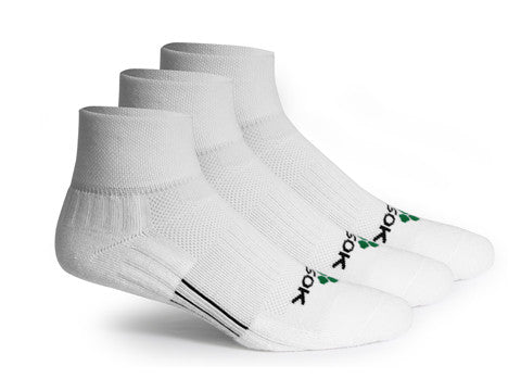 CF2 Cushion Quarter White Socks - 3 Pair Pack - Breathable Athletic Socks for Running, Gym & Everyday Comfort