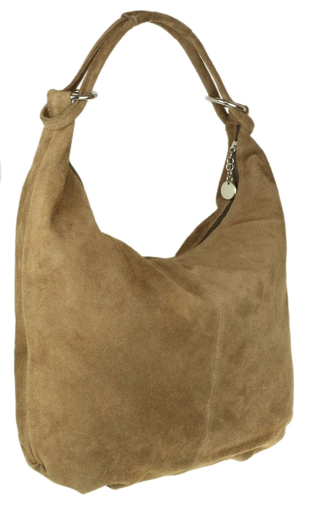 Italian Suede Hobo Shoulder Bag for Women - Stylish & Elegant Crossbody Purse for Daily Use, Work, and Evening Out