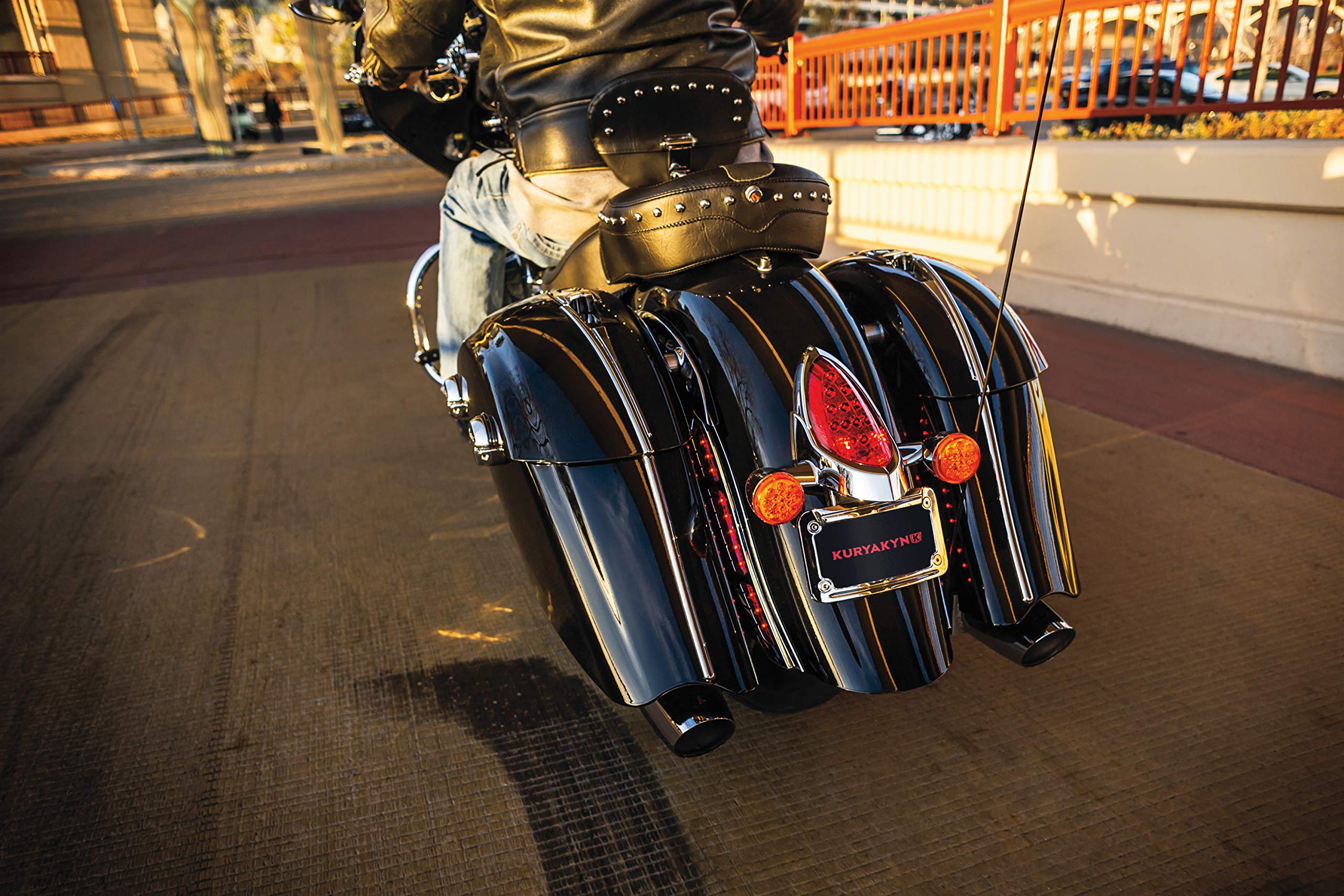Kuryakyn 5670 Chrome Saddlebag Trim Top for 2014-2019 Indian Motorcycles - Motorcycle Accent Accessory for Enhanced Style & Protection on Cruisers & Touring Bikes