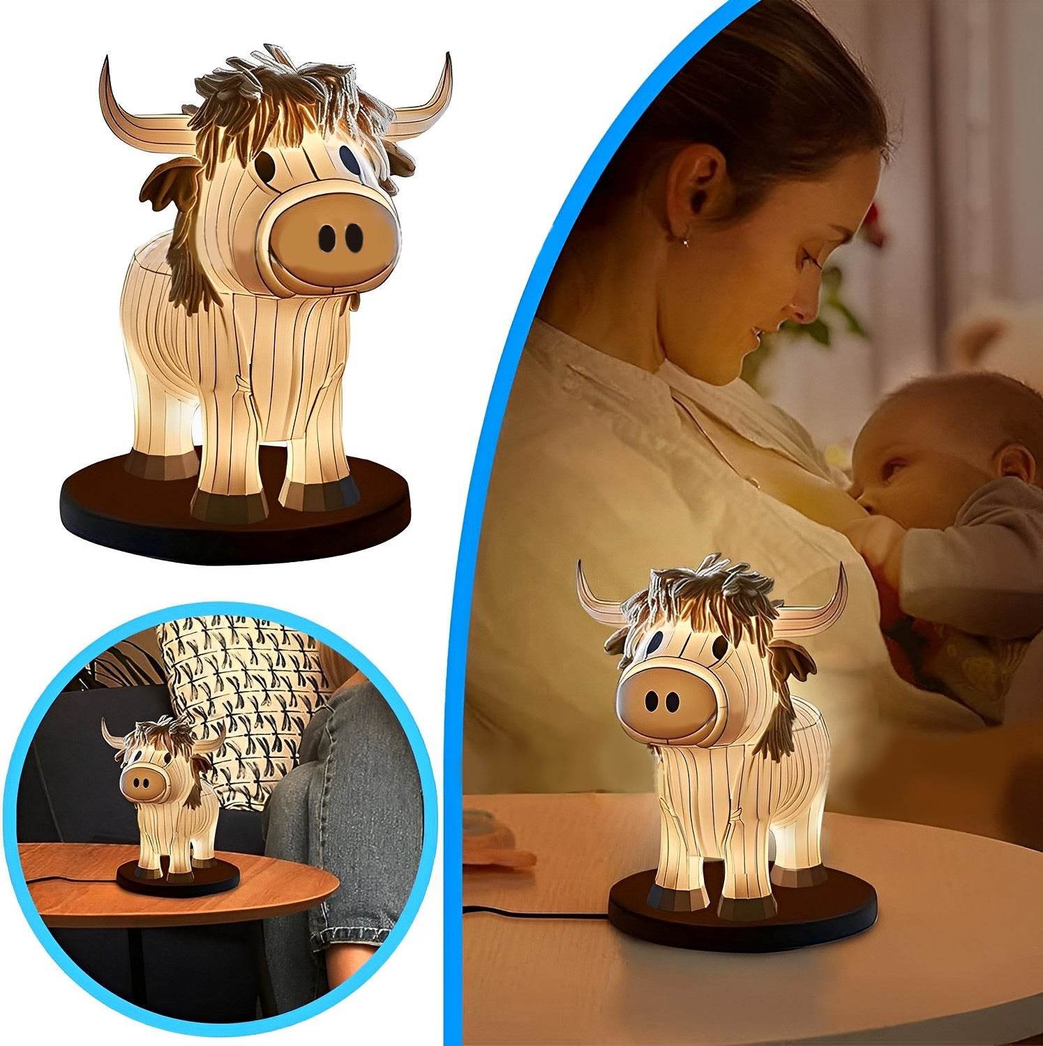 Moo N Glow: Adorable Cow-Shaped Night Light for Kids Room, Nursery Decor & Cozy Bedtime Reading