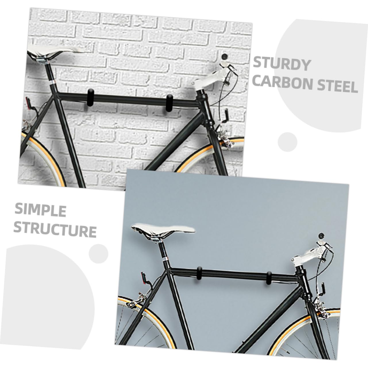Hoement 8-Pack Heavy Duty Bike Wall Hooks - Garage Storage Rack for Bicycle Organization - Space Saving Bike Hangers for Home, Garden, Warehouse & Garage (Perfect for Vertical Bike Storage in Small Spaces)