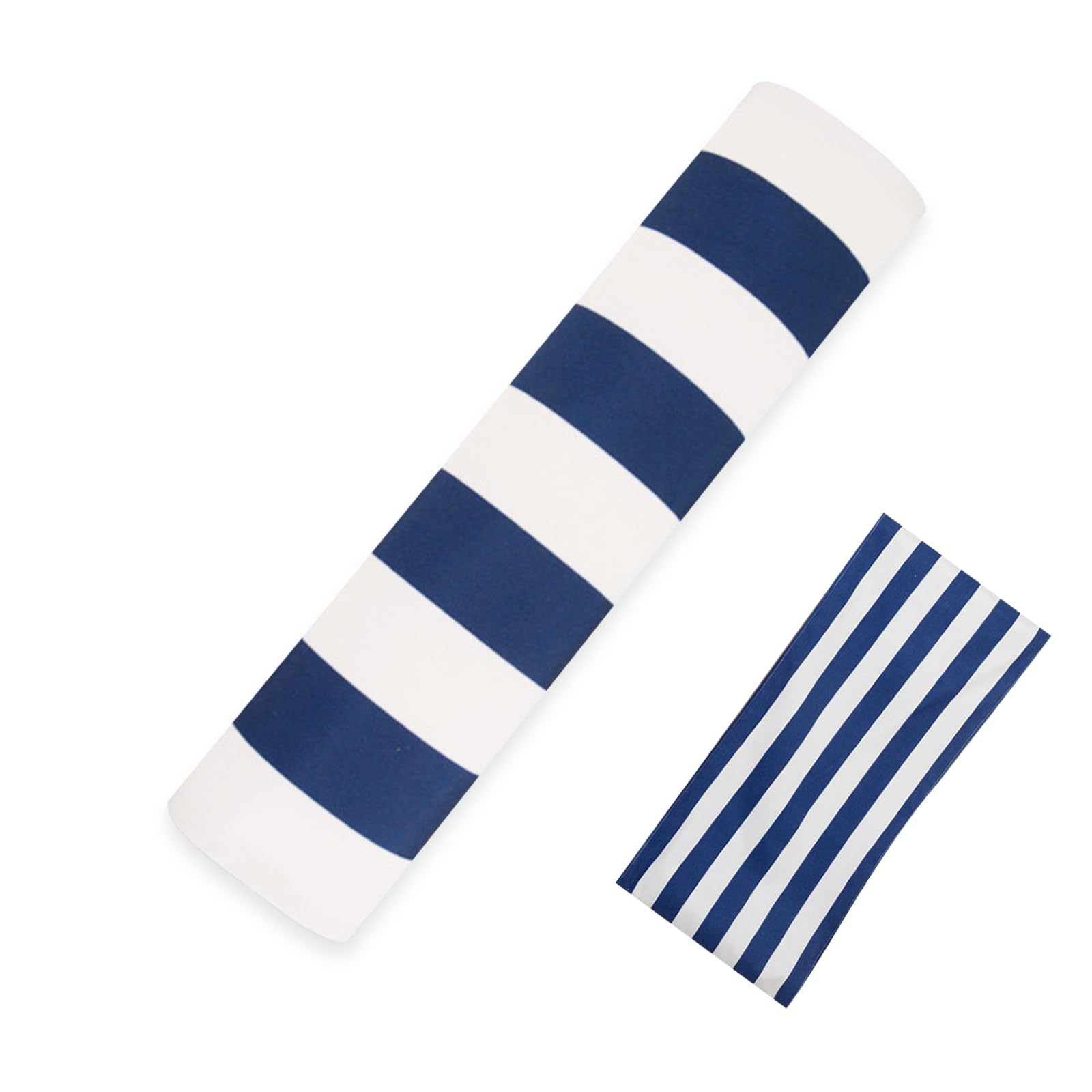 Blue and White Striped Sling Chair Replacement Fabric - Heavy Duty Canvas for Beach, Patio & Deck Chairs - Perfect for Sunbathing, Courtyard Relaxation & Outdoor Lounging