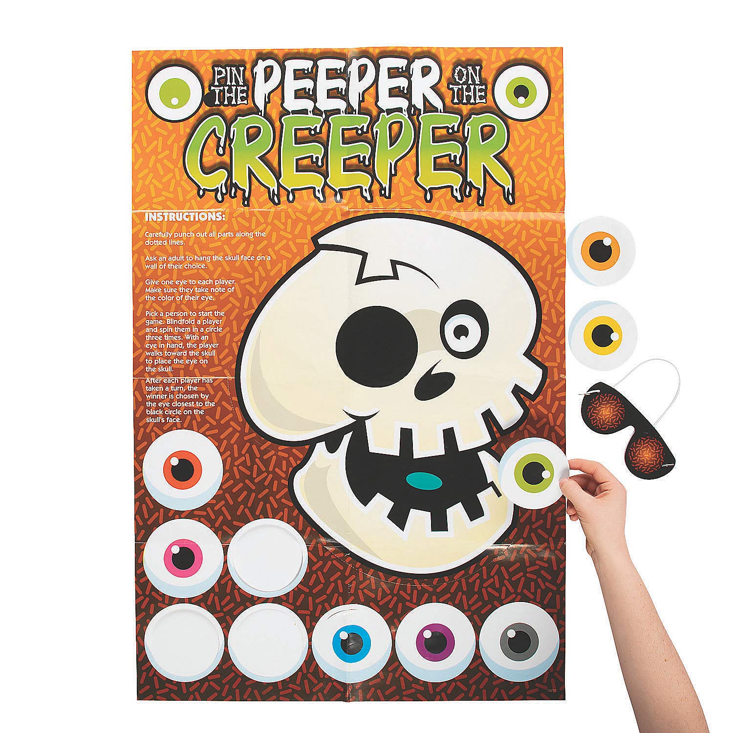 Pin the Eye on the Skeleton - Halloween Party Game for Kids - Fun Indoor Activity for Halloween Parties, Classroom Games & Family Gatherings