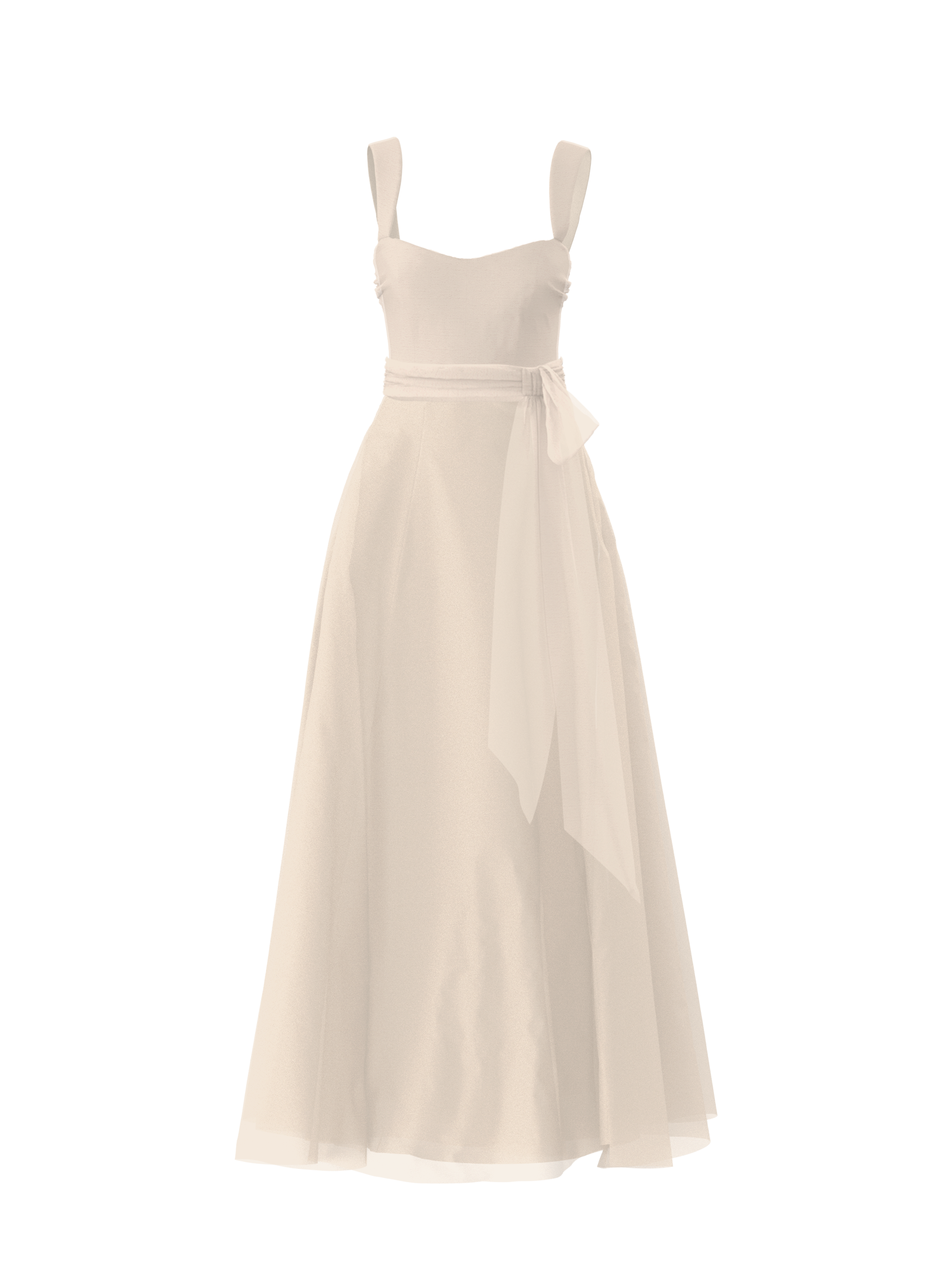 Alexis Bodice & Cerisa Skirt Set with Sash Belt in Cream - Perfect for Weddings, Parties, and Formal Events