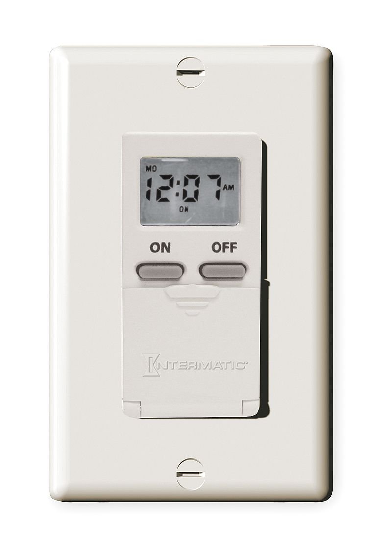 7-Day Digital Timer with SPST Switch - 120V Almond Color for Home Automation & Appliance Control