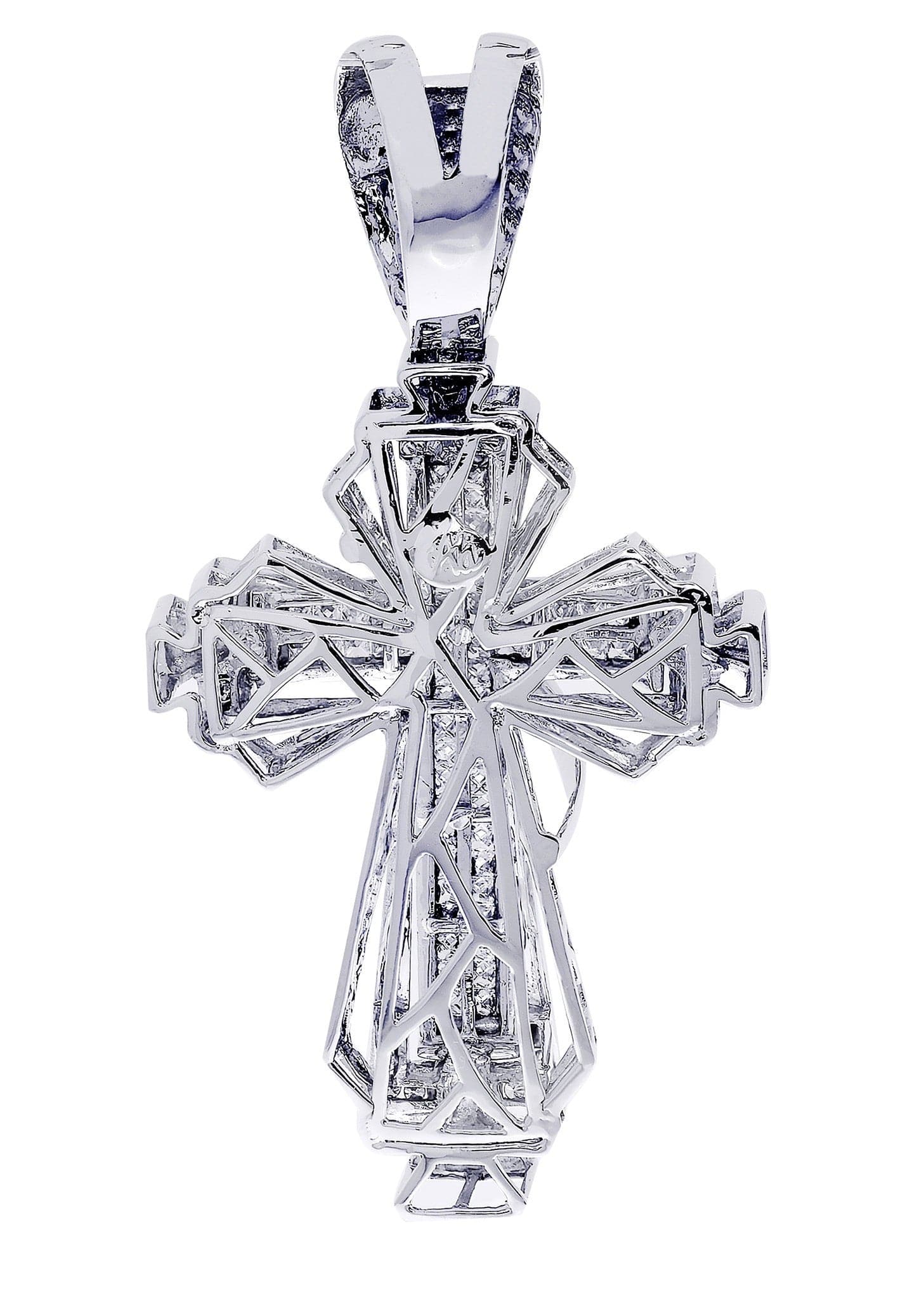 2.66 Carat Diamond Cross Pendant Necklace - 24.59 Grams Solid Gold Religious Jewelry for Women - Perfect for Church, Baptism, Weddings & Special Occasions