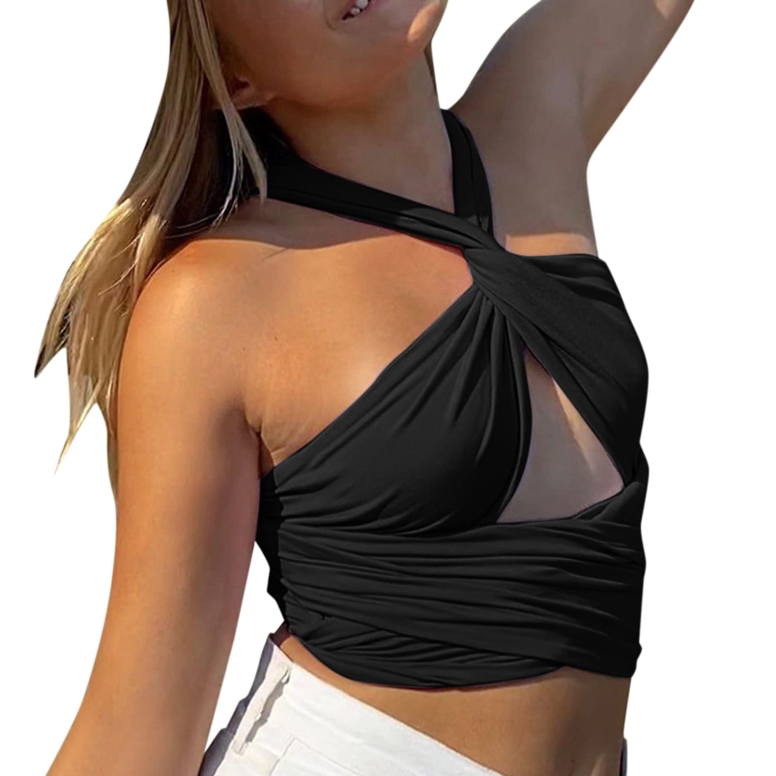 Masbird Women's V-Neck Sleeveless Tank Tops - Trendy Printed Loose Fit Casual Summer Shirts | Perfect for Beach, Yoga & Everyday Wear