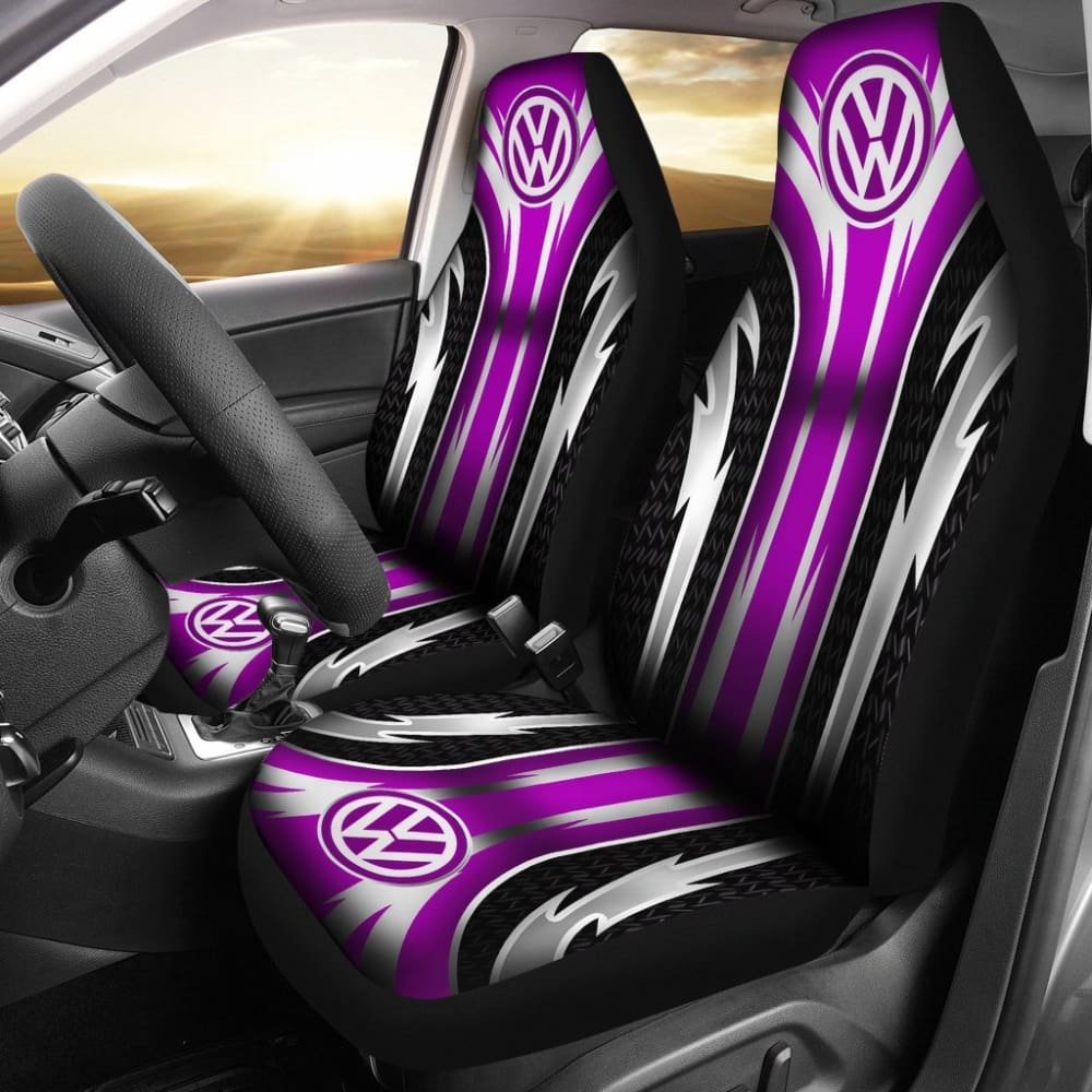 2 Front Volkswagen Seat Covers Pink 144627 - Universal Fit for VW Golf Jetta Passat - Soft Comfortable Car Seat Protectors for Women & Girls - Perfect for Daily Commute, Road Trips & Car Interior Protection
