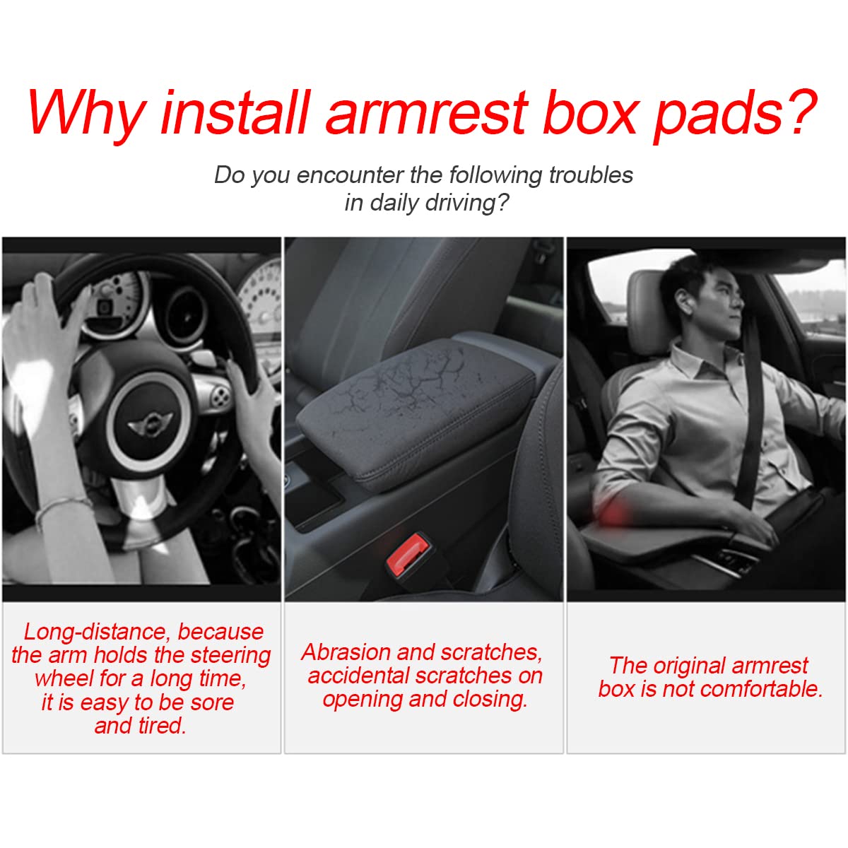 Premium PU Leather Car Center Console Cover - 11.4