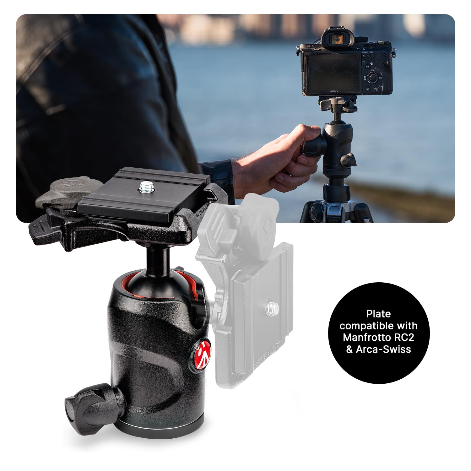 Manfrotto Befree Advanced Lever 4-Section Aluminum Travel Tripod with Ball Head - Lightweight Compact Camera Stand for DSLR & Mirrorless - Perfect for Travel, Hiking & Outdoor Photography (Black)