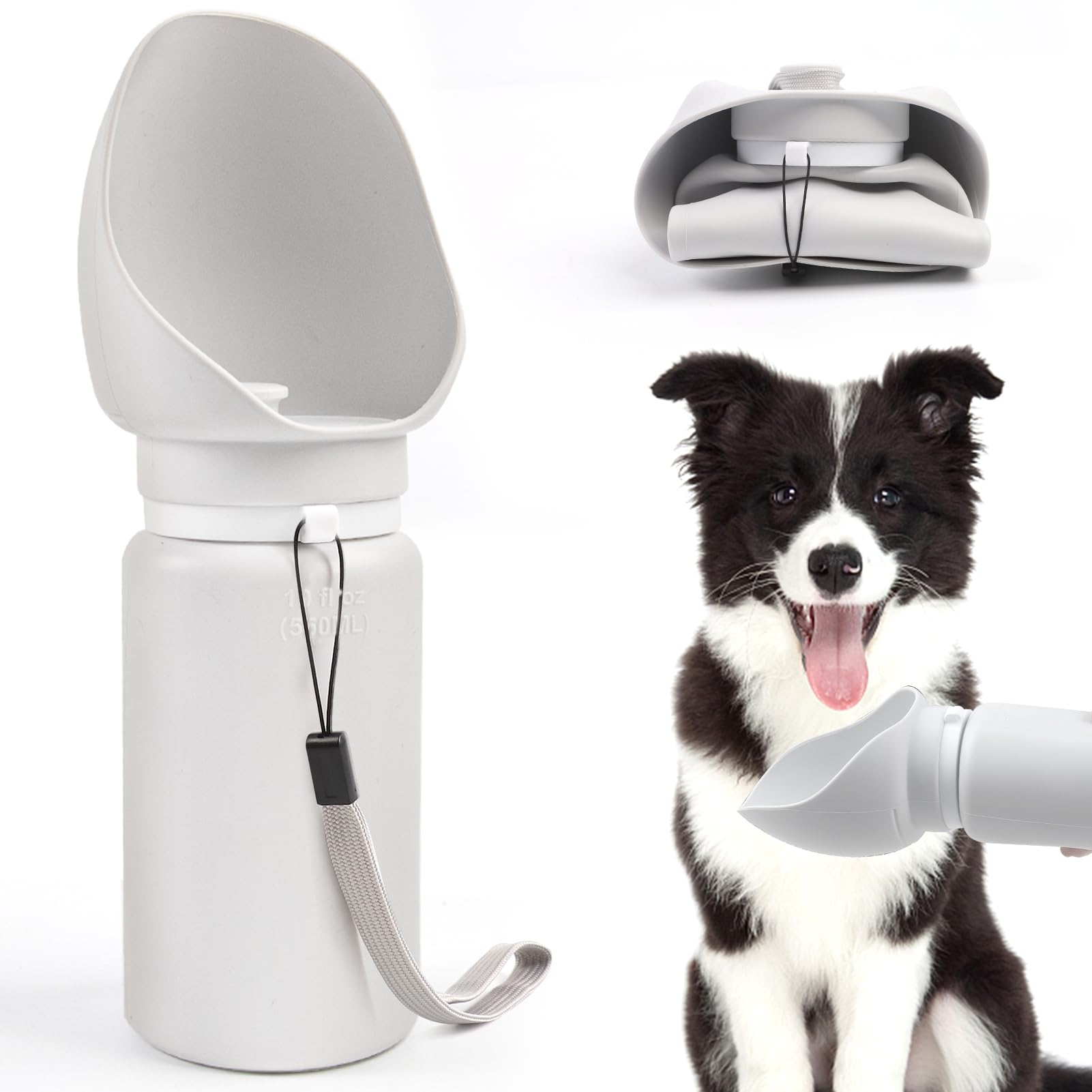 Portable Collapsible Dog Water Bottle 550ml - Leakproof Silicone Travel Water Dispenser with Bowl for Hiking, Walking & Outdoor Adventures | Perfect for Pets on the Go
