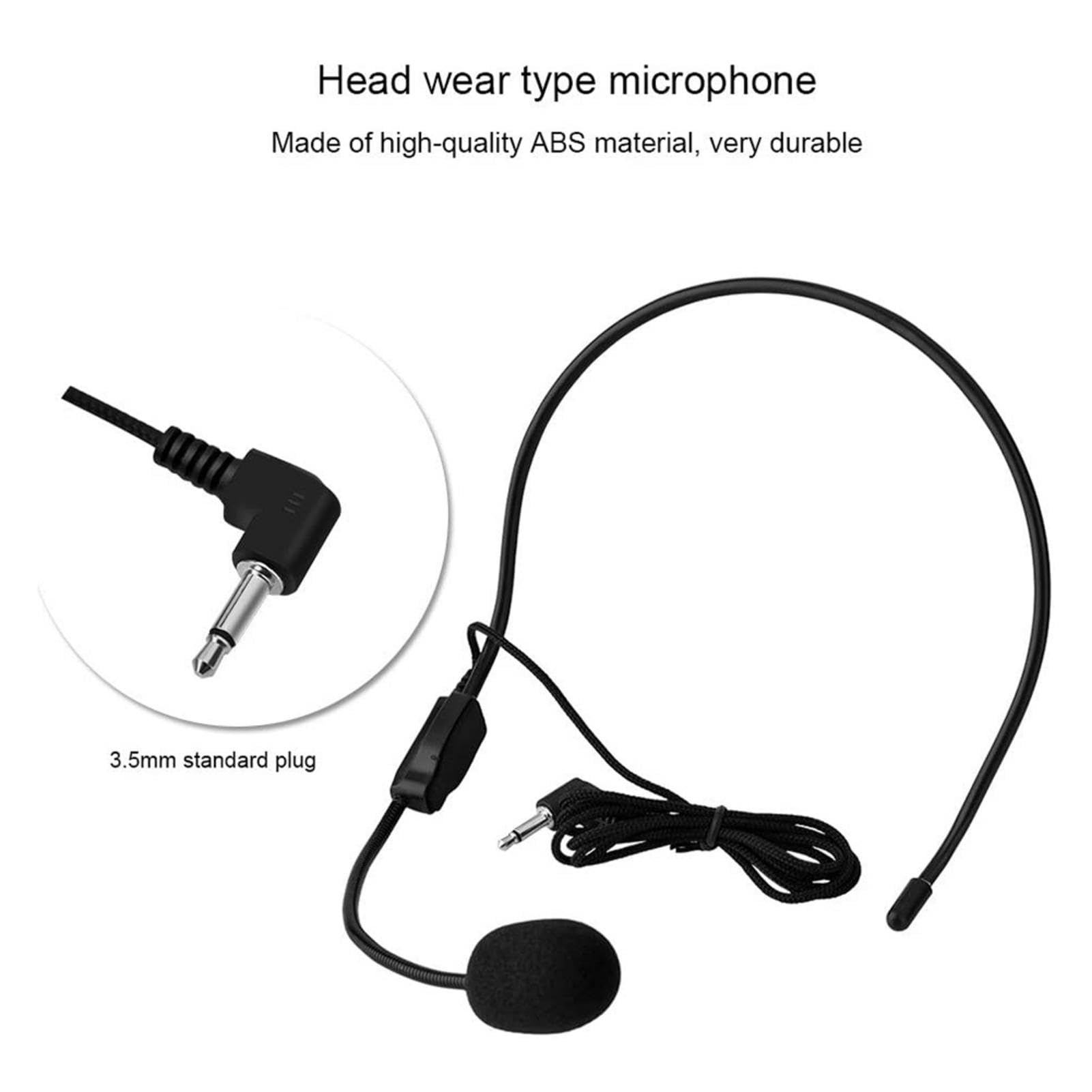 Professional 3.5mm Wired Headset Microphone with 1.0V-10V Amplifier - Lightweight High Fidelity Sound for TV Presenters, Broadcasters & Singers - Perfect for Live Streaming, Podcasting, and Studio Recording