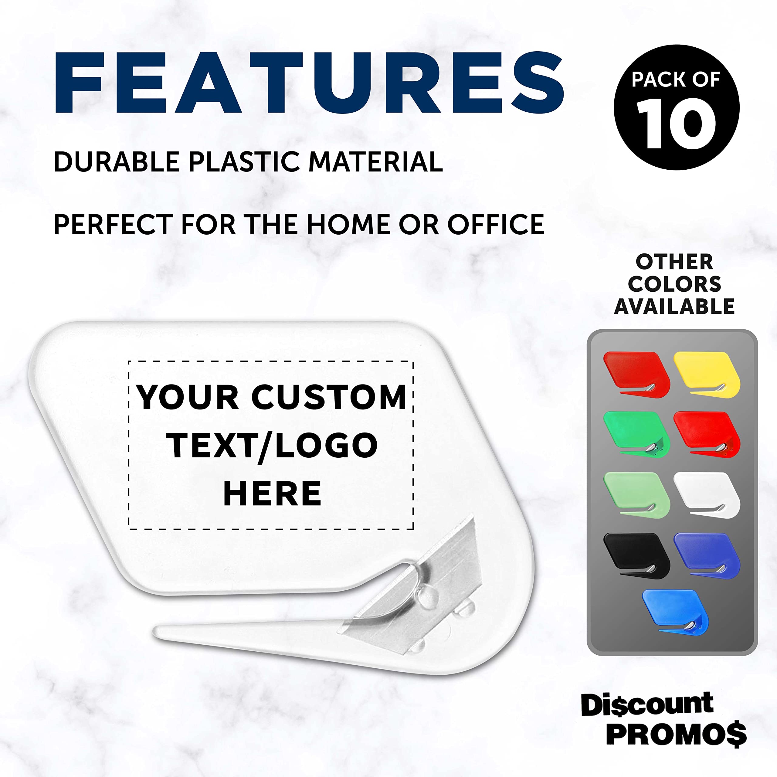 Custom Translucent Letter Openers (10-Pack) - Clear Plastic for Home & Office Use