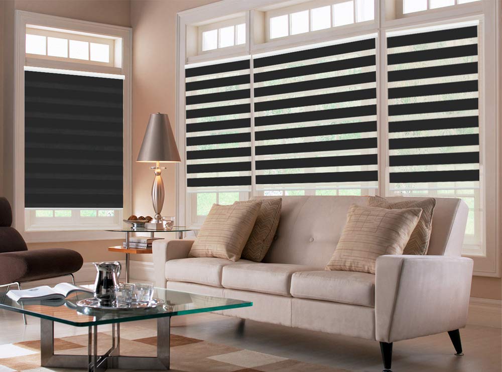 Premium Black Zebra Window Blinds 60